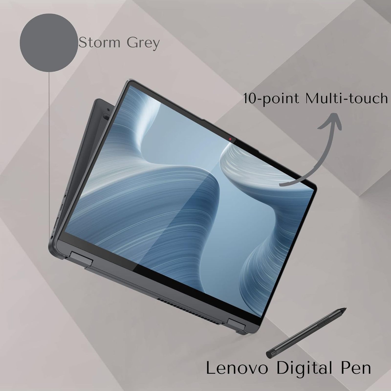 Lenovo IdeaPad Flex 5 AMD Ryzen 5 (14 inch, 16GB, 512GB, Windows 11 Home, MS Office 2021, AMD Radeon, Full HD IPS Display, Storm Grey, 82R9006DIN)_15