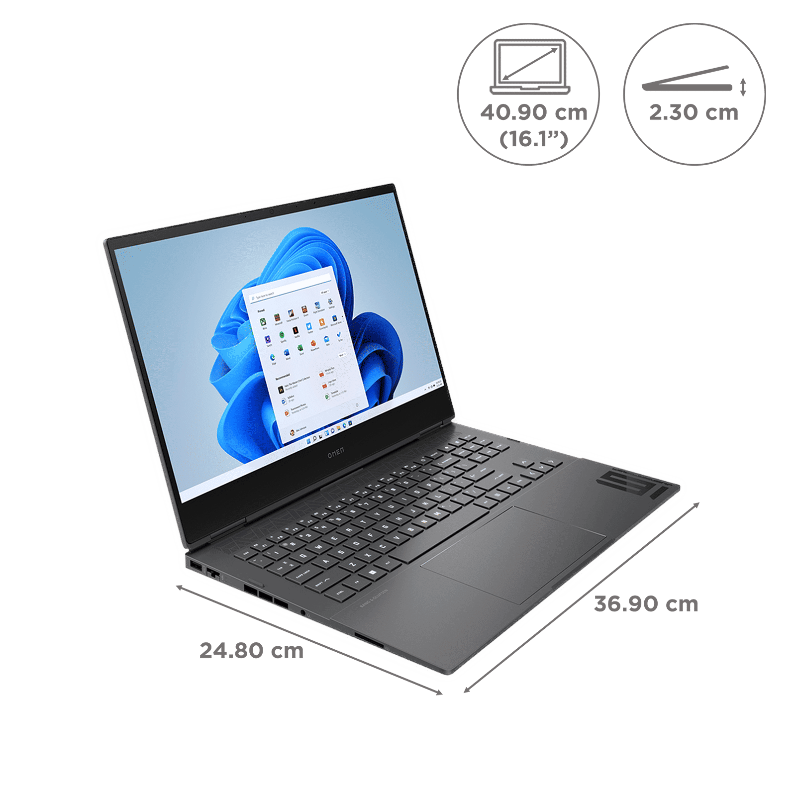 HP OMEN 16-n0050AX AMD Ryzen 7 (16.1 inch, 16GB, 512GB, Windows 11 Home, MS Office 2021, NVIDIA GeForce RTX 3050, Full HD IPS Display, Mica Silver, 6H4N6PAACJ)_2