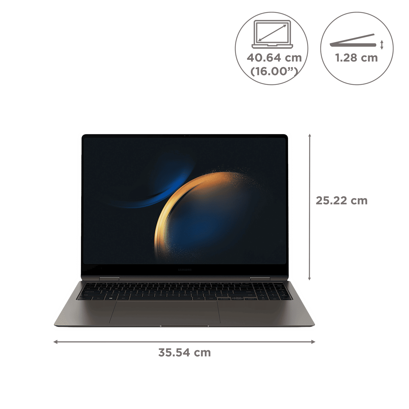 SAMSUNG Galaxy Book3 Pro 360 Intel Evo Core i5 13th Gen (16 inch, 16GB, 512GB, Windows 11 Home, MS Office 2021, Intel Iris Xe, 3K WQXGA Plus 2x Dynamic AMOLED Display, Graphite, NP960QFG-KA2IN)_2