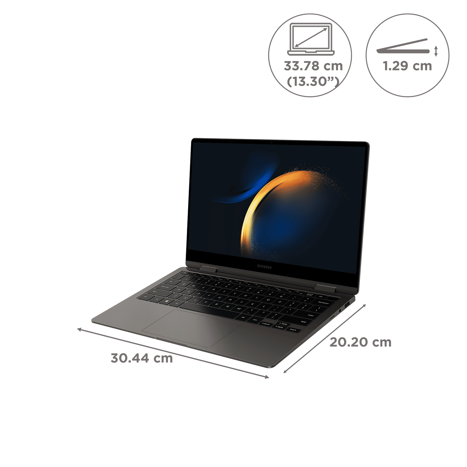 SAMSUNG Galaxy Book3 360 Intel Evo Core i7 13th Gen (13.3 inch, 16GB, 512GB, Windows 11 Home, MS Office 2021, Intel Iris Xe, FHD Super AMOLED Display, Graphite, NP730QFG-KA1IN)_2