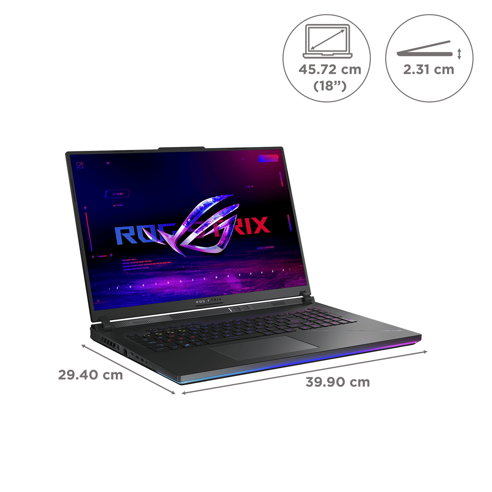 ASUS ROG Strix SCAR 18 G834JZ-N5041WS Intel Core i9 13th Gen (18 inch, 32GB, 1TB, Windows 11 Home, MS Office 2021, NVIDIA GeForce RTX 4080, FHD IPS Display, Black, 90NR0D31-M002T0)_2