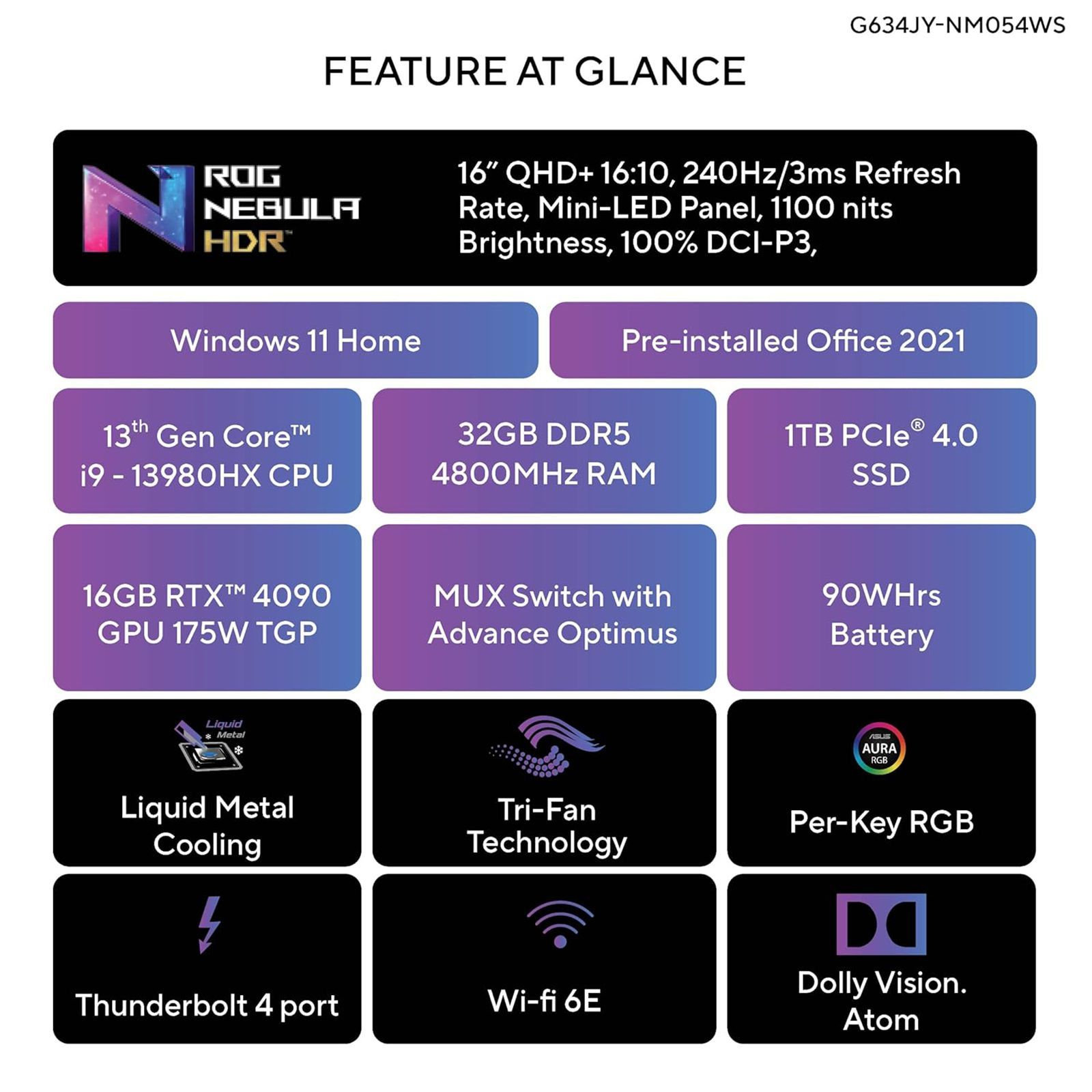 ASUS ROG Strix SCAR 16 G634JY-NM054WS Intel Core i9 13th Gen (16 inch, 32GB, 1TB, Windows 11 Home, MS Office 2021, NVIDIA GeForce RTX 4090, QHD Plus IPS Display, Off Black, 90NR0D91-M003K0)_18