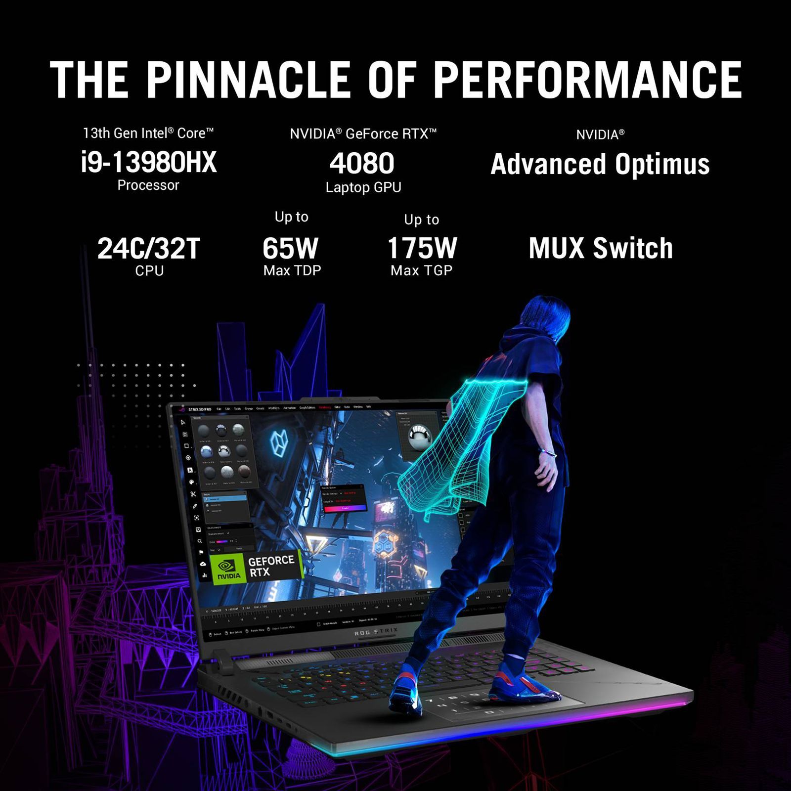 ASUS ROG Strix SCAR 16 Intel Core i9 13th Gen (16 inch, 32GB, 1TB, Windows 11 Home, MS Office 2021, NVIDIA GeForce RTX 4080, QHD Plus IPS Display, Off Black, 90NR0C81-M004T0)_12