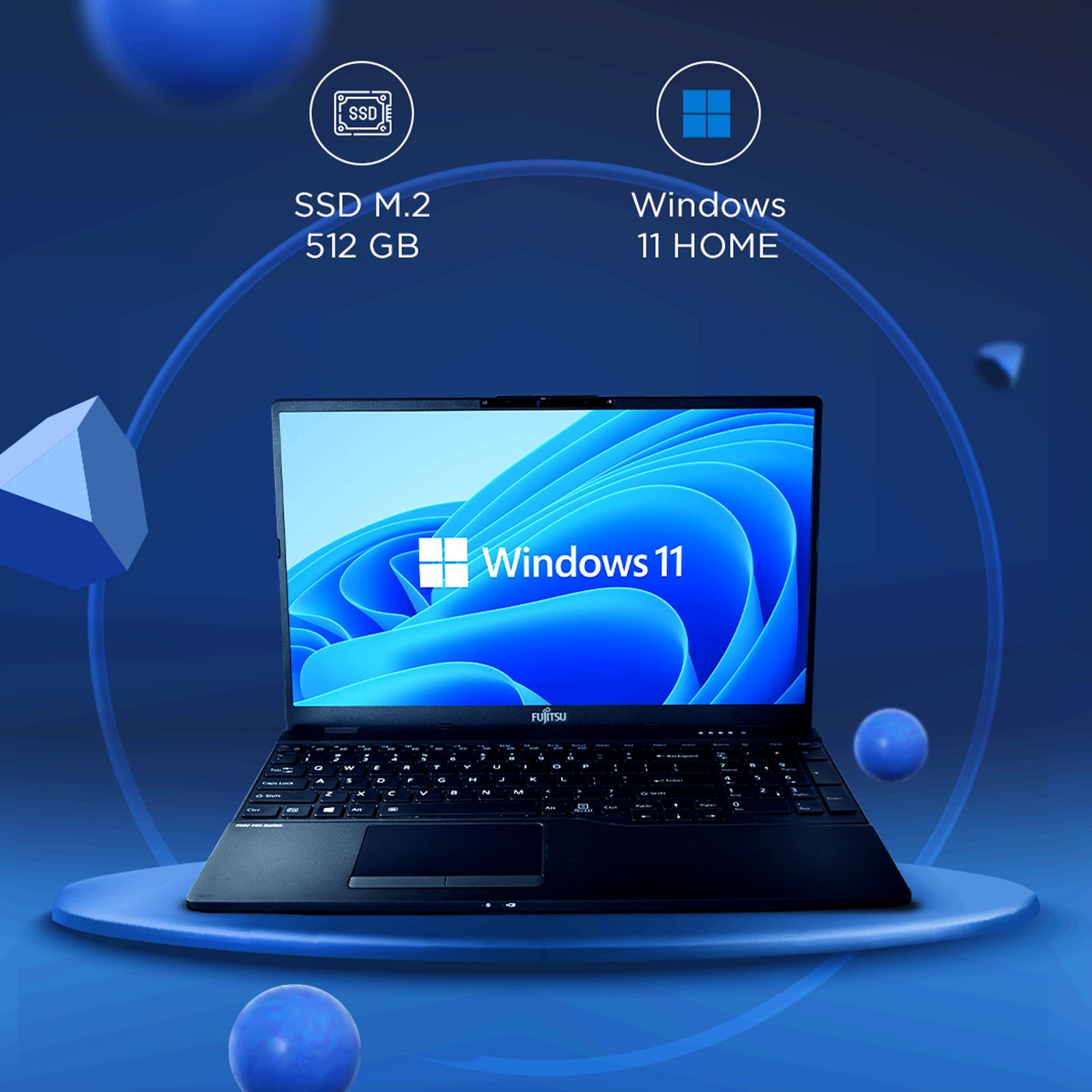 FUJITSU FMV MH AMD Ryzen 7 Zen 3 (15.6 inch, 16GB, 512GB, Windows 11 Home, AMD APU, LED Display, Black, 4ZR1K10326)_6