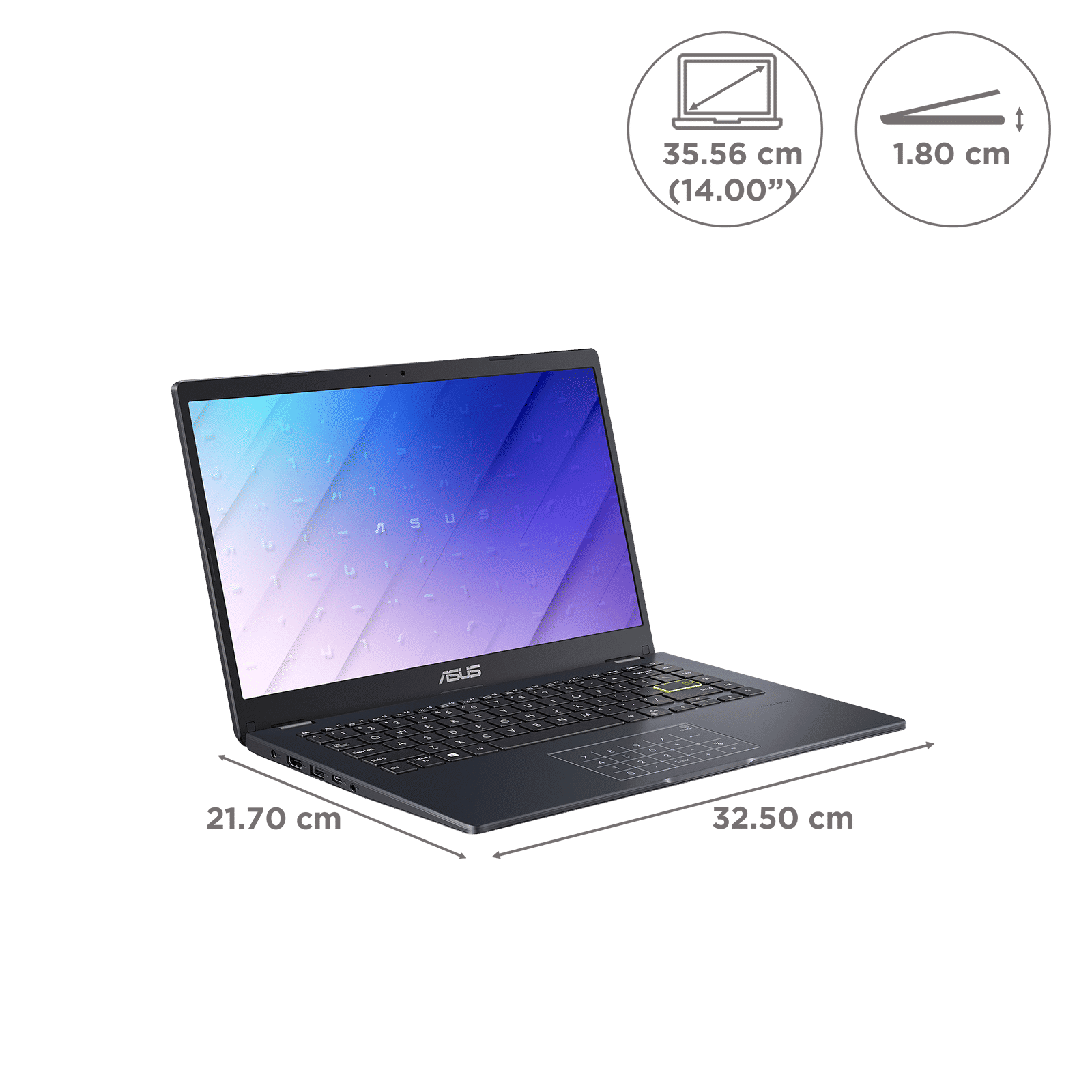 ASUS E410KA-BV103WS Intel Pentium Laptop (8GB, 256GB SSD, Windows 11 Home, MS Office 2021, 14 inch LED-Backlit HD Display, Microsoft Office Home 2021, Star Black, 1.3 Kg)_2