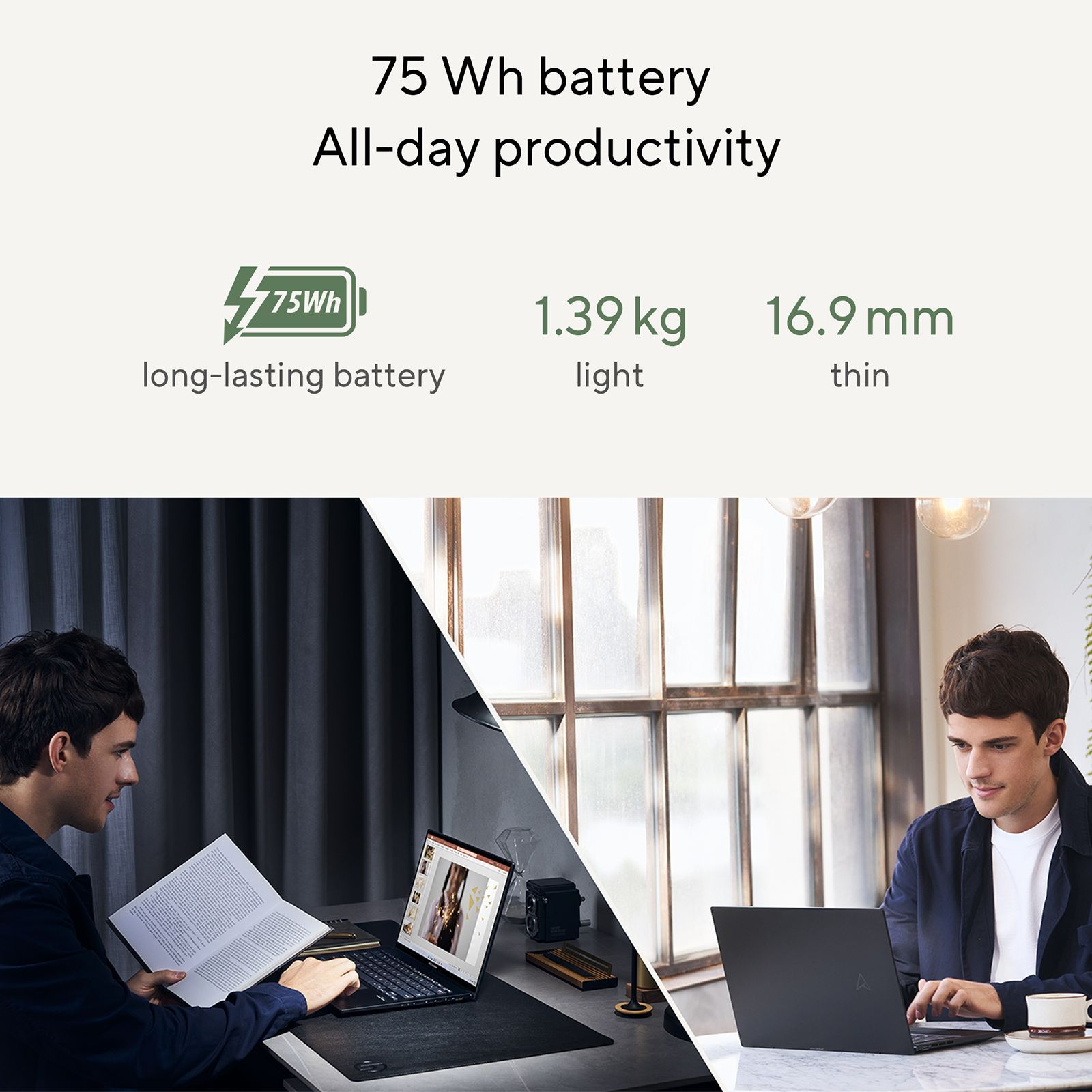 ASUS Zenbook AMD Ryzen 7 (14 inch, 16GB, 512GB, Windows 11 Home, MS Office 2021, AMD Radeon Graphics, OLED Display, Jade Black, UM3402YA-KM741WS)_12