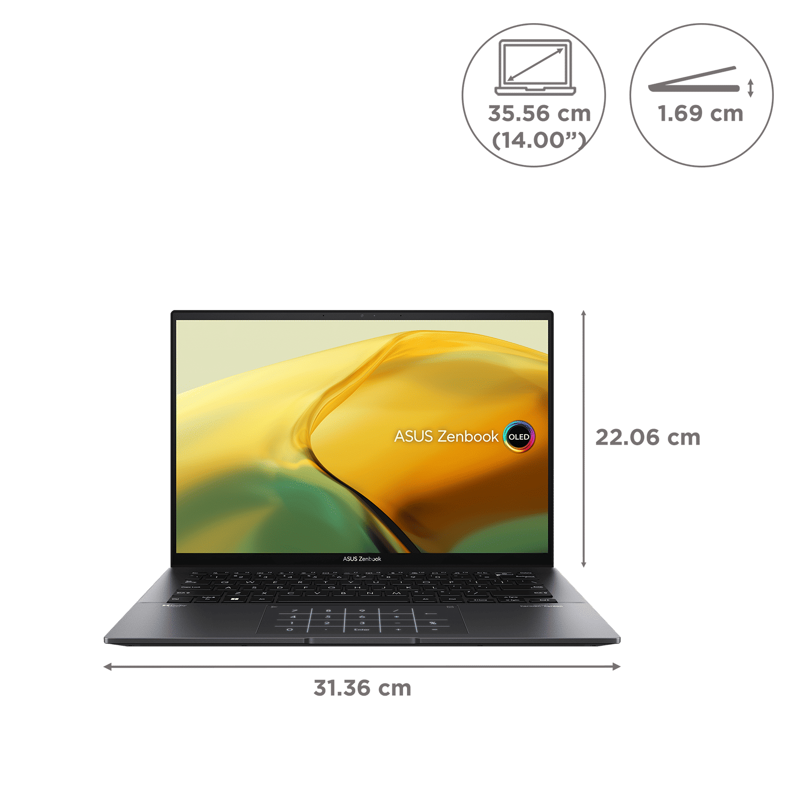 ASUS AMD Ryzen 7 (14 inch, 16GB, 1TB, Windows 11 Home, MS Office 2021, AMD Radeon, OLED Display, Jade Black, UM3402YA-KM751WS)_2