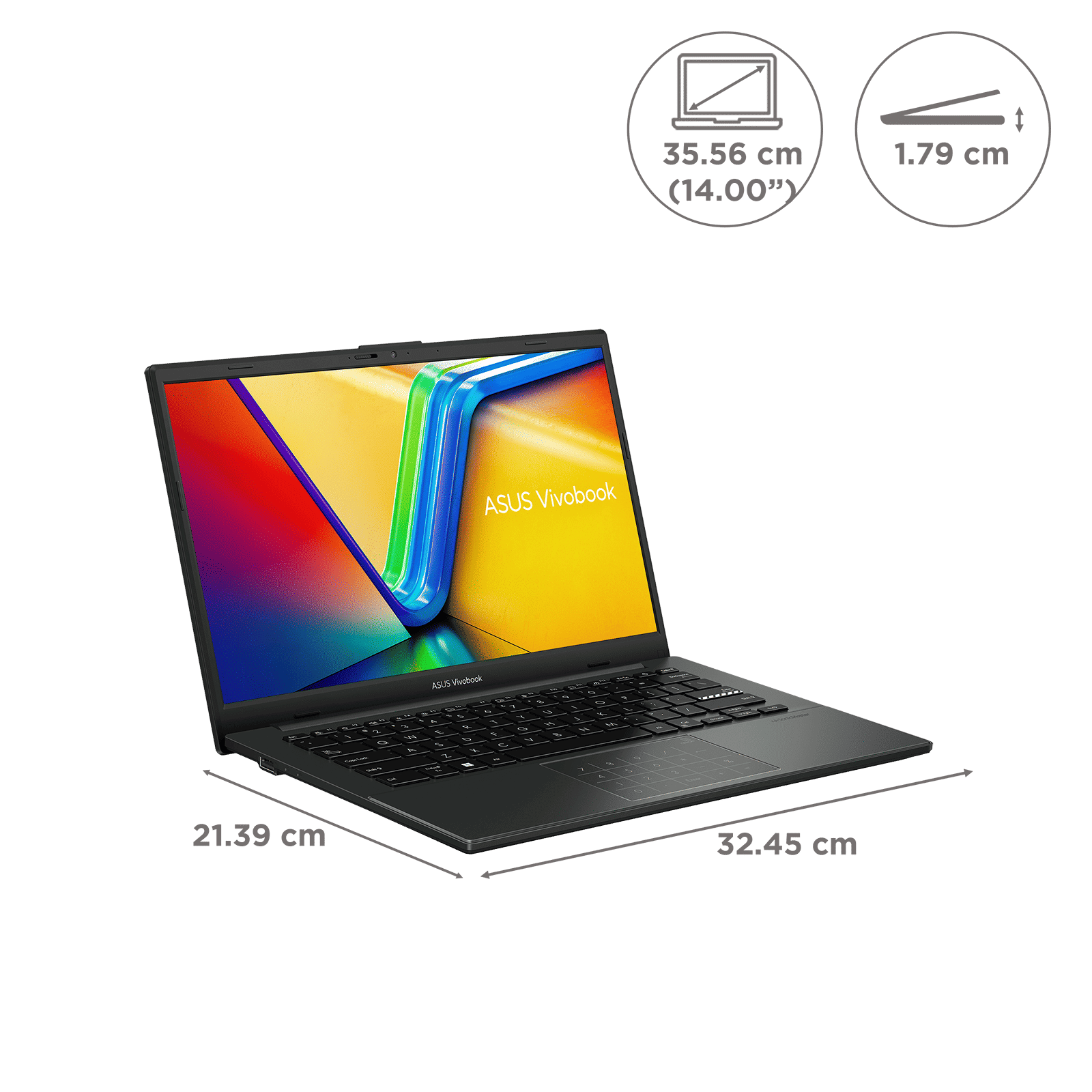 ASUS Vivobook Go AMD Ryzen 5 Thin and Light Laptop (16GB, 512GB SSD, Windows 11 Home, 14 inch FHD LED Display, MS Office 2021, Mixed Black, 1.38 KG)_2