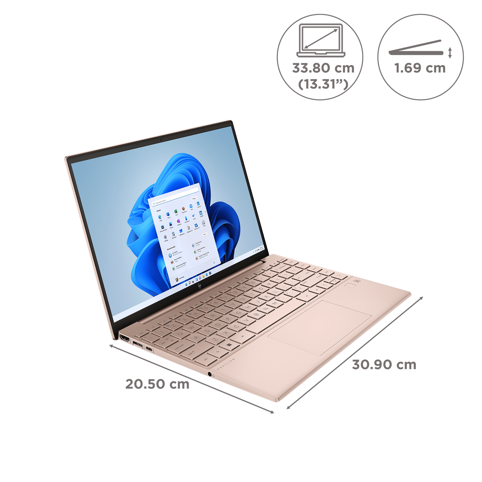 HP Pavilion Aero BE2056AU AMD Ryzen 5 (13.3 inch, 16GB, 512GB, Windows 11 Home, MS Office 2021, AMD Radeon, WUXGA IPS Display, Pale Rose Gold, SM-A346ELVEINS)_2