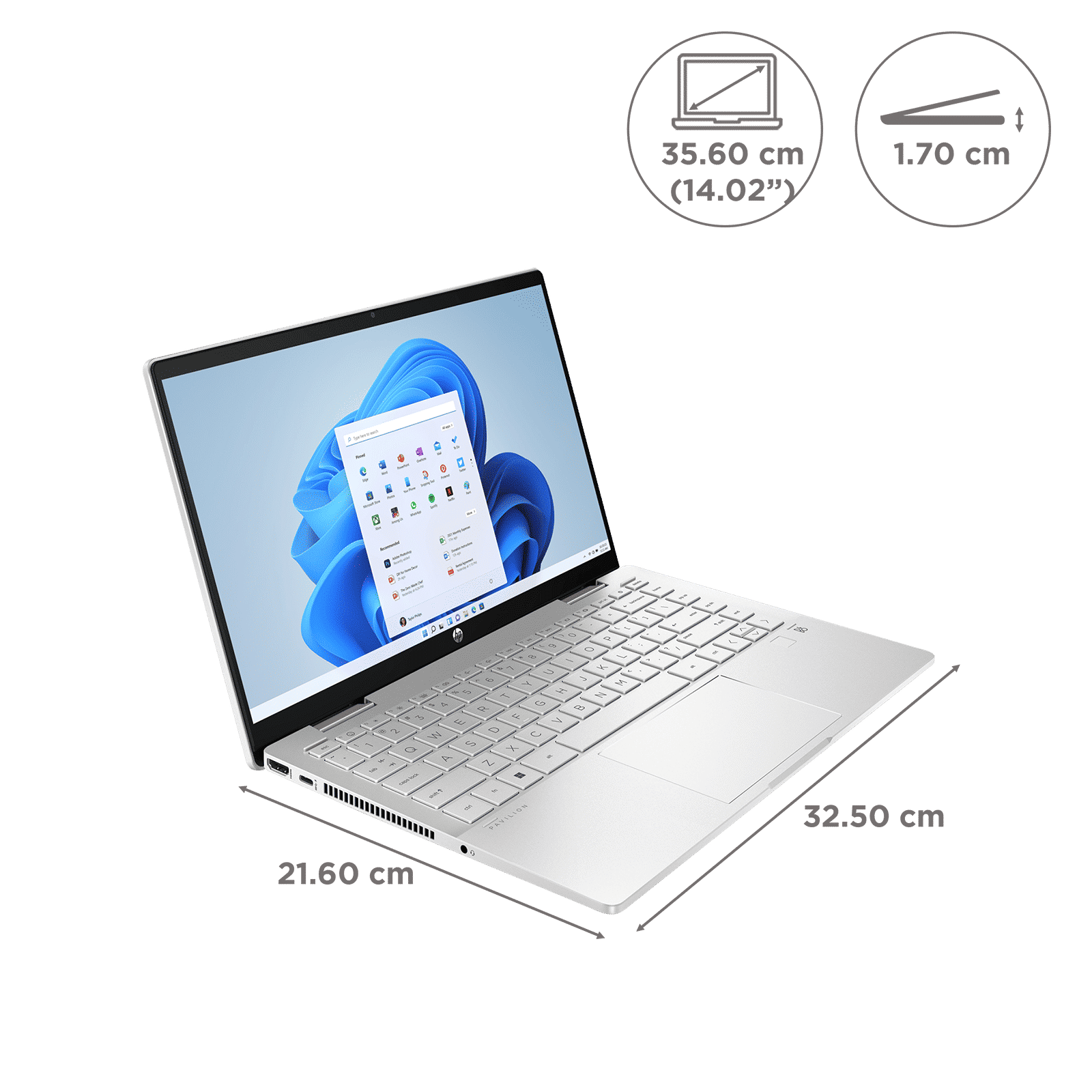 HP Pavilion X360 Intel Core i5 13th Gen (14 inch, 16GB, 1TB, Windows 11 Home, MS Office 2021, Intel Iris Xe, Full HD IPS Display, Natural Silver, 7N760PA)_2