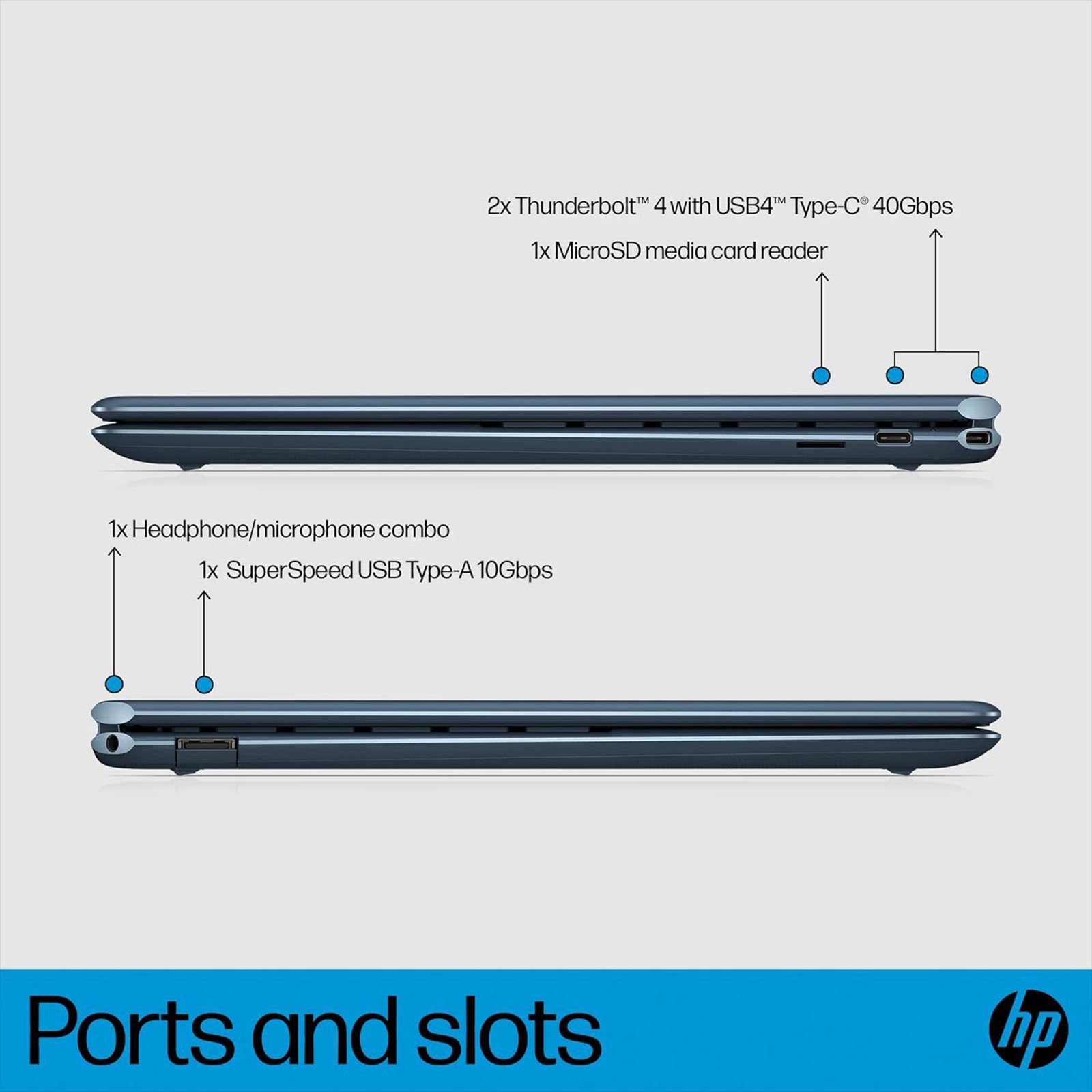 HP Spectre x360 14 Intel Core i7 13th Gen (13.5 inch, 16GB, 1TB, Windows 11, MS Office 2021, Intel Iris X, OLED Display, Nocturne Blue, 7Y6T9PA)_13