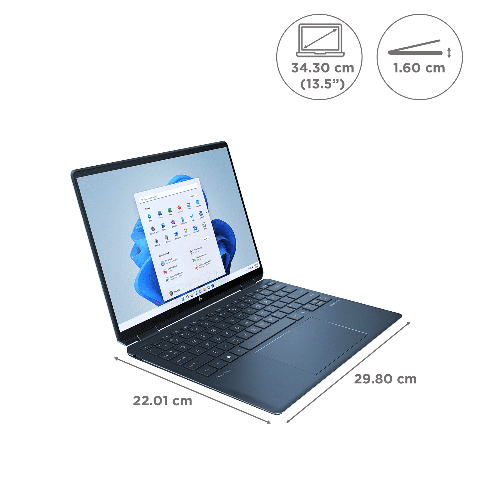 HP Spectre x360 14 Intel Core i7 13th Gen (13.5 inch, 32GB, 1TB, Windows 11, MS Office 2021, Intel Iris X, OLED Display, Nocturne Blue, 7Y6U2PA)_2