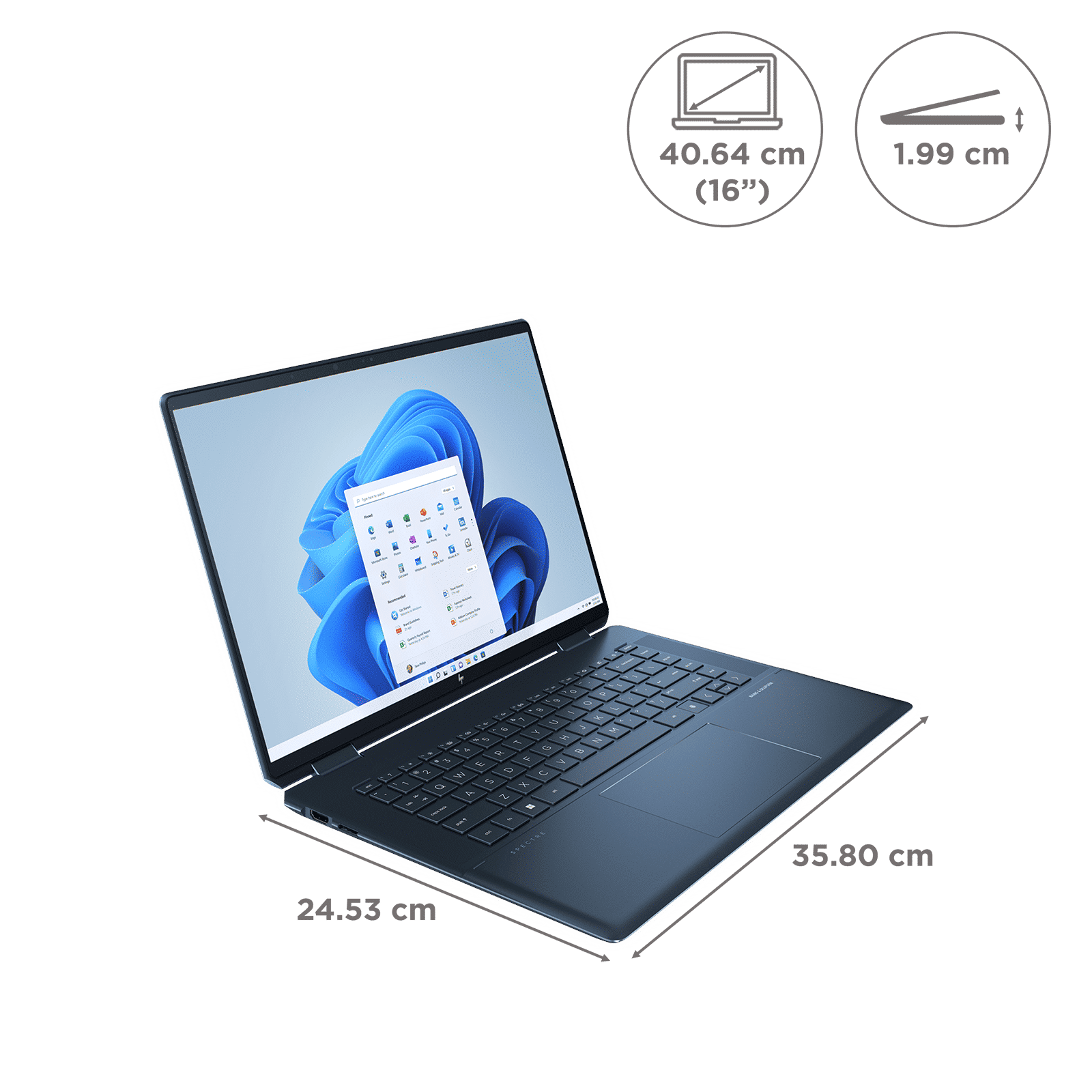 HP Spectre x360 Intel Core i7 13th Gen (16 inch, 32GB, 1TB, Windows 11, MS Office 2021, Intel Iris X, OLED Display, Midnight Black, 7Y6U9PA)_2