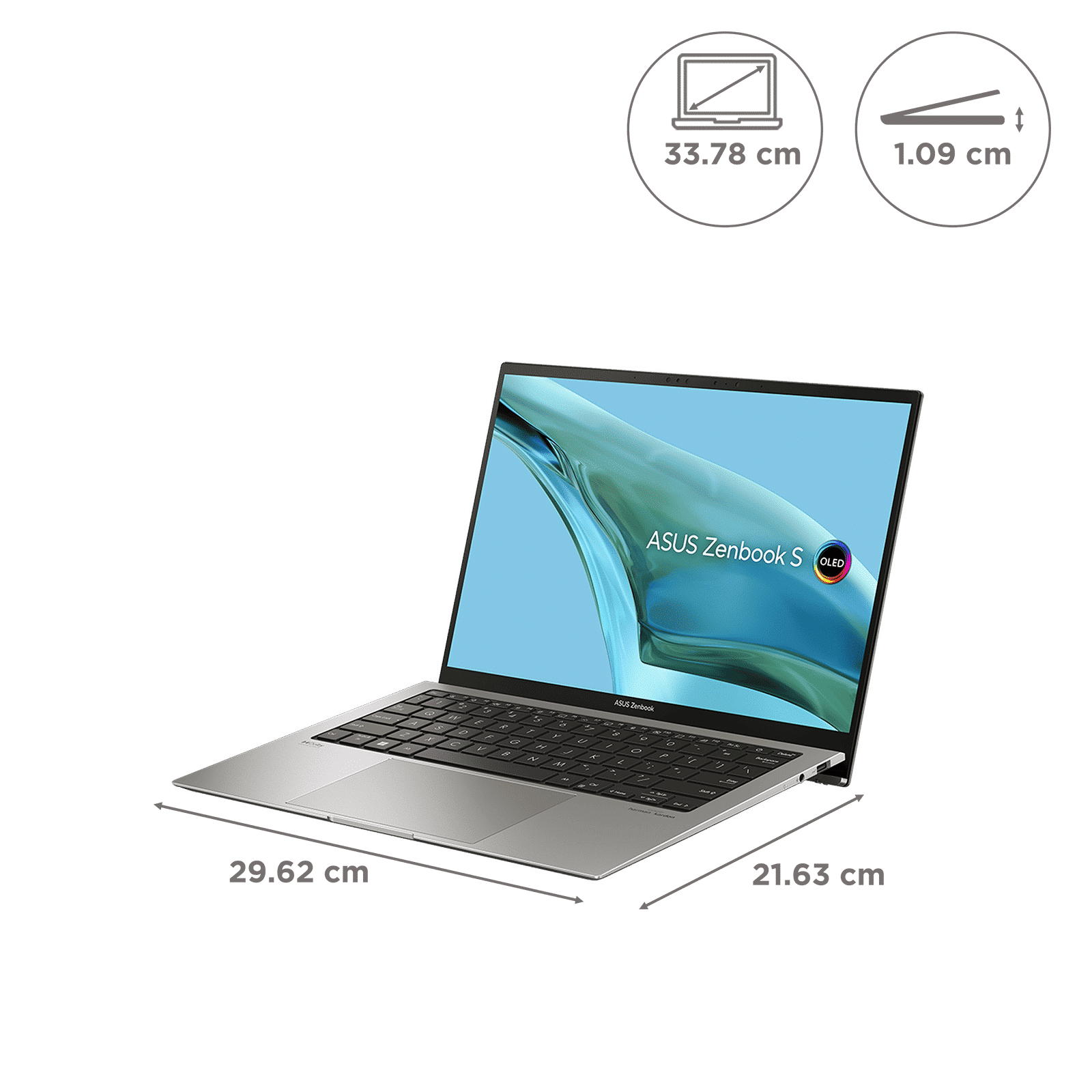 ASUS Zenbook S Intel Evo Core i5 13th Gen (13 inch, 16GB, 512GB, Windows 11, MS Office 2021, Intel Iris Xe Graphics, OLED Display, Basalt Grey, UX5304VA-NQ542WS)_2