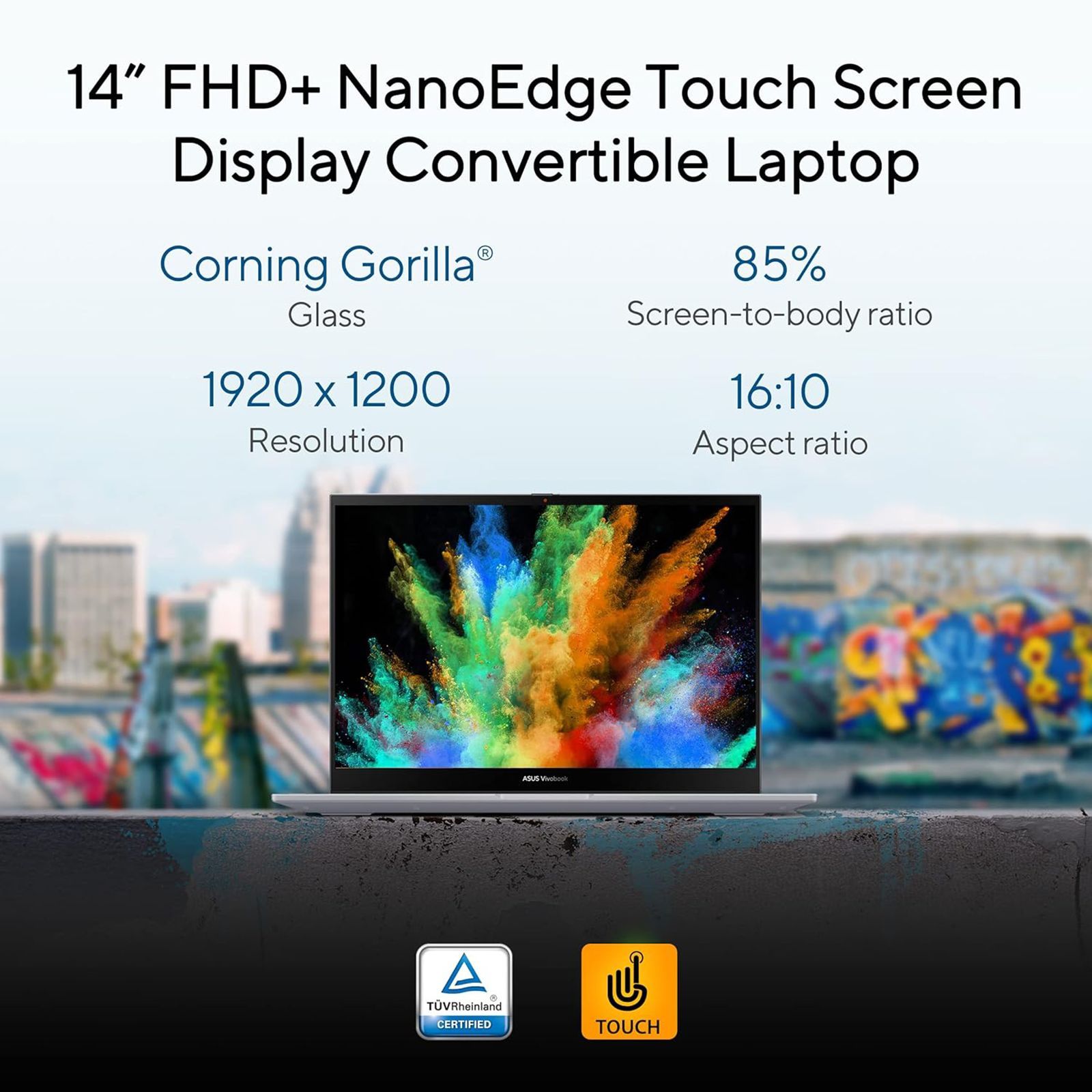 ASUS Vivobook S 14 Flip Intel Core i5 13th Gen Touchscreen Thin and Light Laptop (16GB, 512GB SSD, Windows 11 Home, 14 inch LED Backlight Display, MS Office 2021, Cool Silver, 1.5 KG)_16