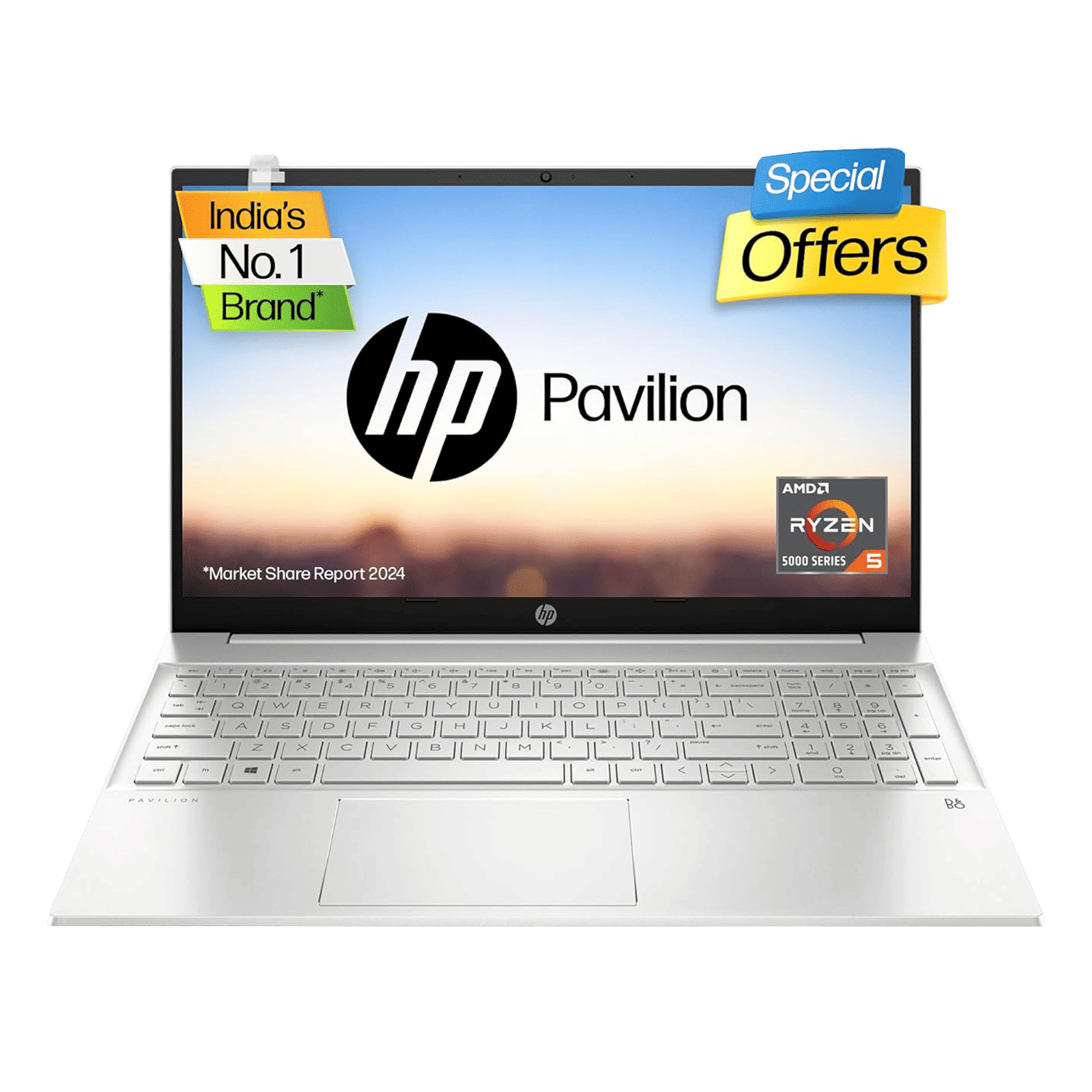 HP Pavilion 15-eh2050AU AMD Ryzen 5 (15 inch, 8GB, 512GB, Windows 11, MS Office 2021, AMD Radeon Graphics, Full HD Display, Natural Silver, 7Z1H8PA)_1