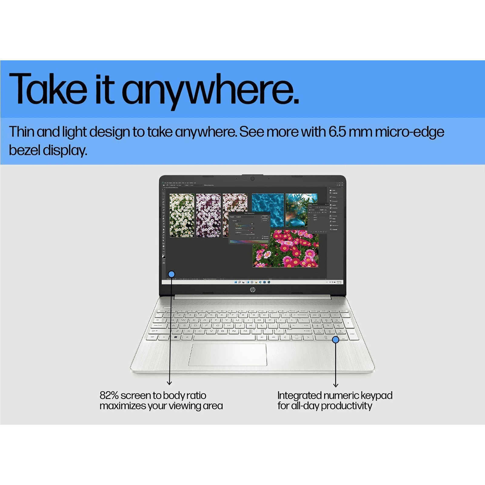 HP 15s- eq2213AU AMD Ryzen 3 (15 inch, 8GB, 512GB, Windows 11, MS Office 2021, AMD Radeon Graphics, LED Display, Natural Silver, 7G6H2PA)_9