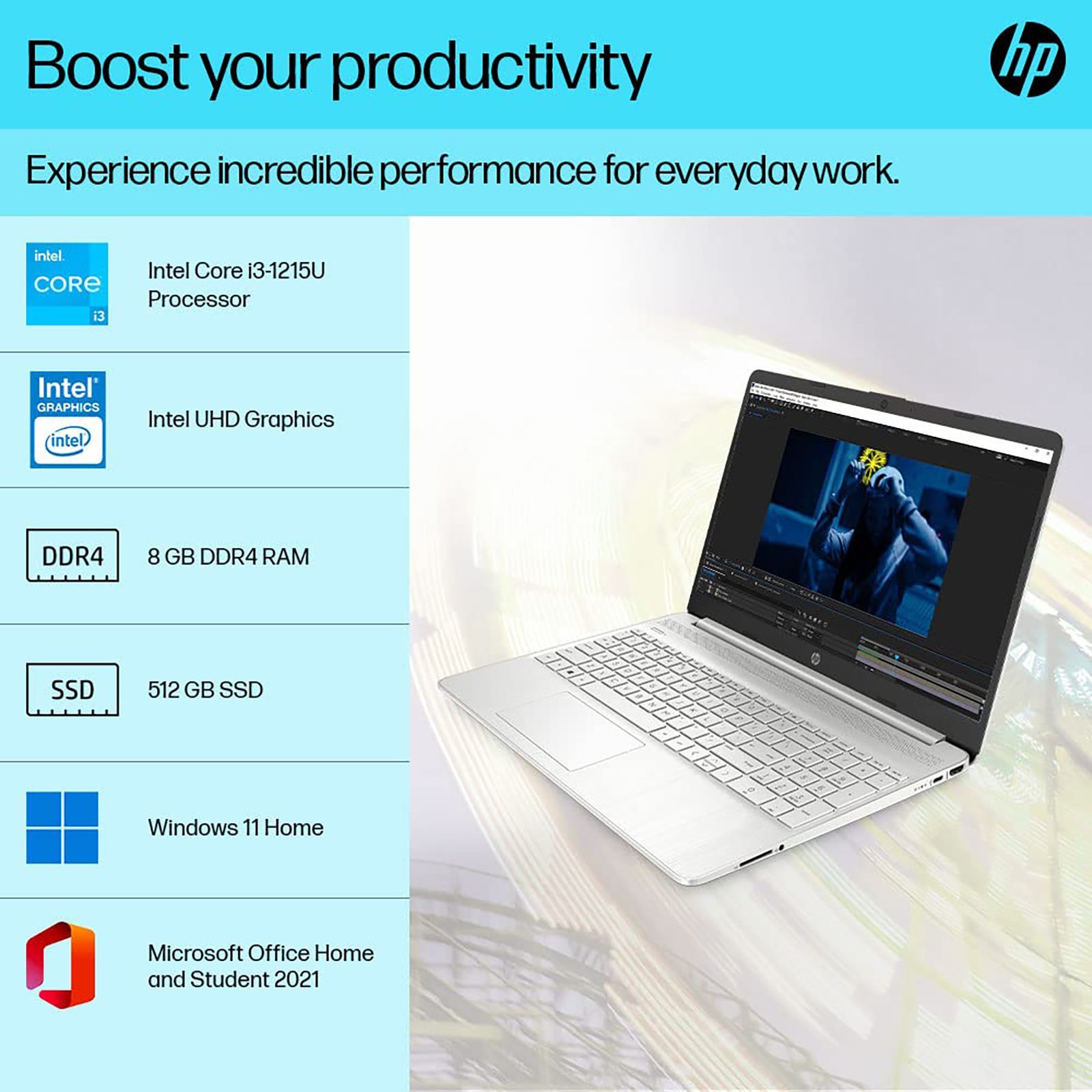HP 15s-fr5009TU Intel Core i3 12th Gen Laptop (8GB, 512GB SSD, Windows 11 Home, 15.6 inch FHD Display, MS Office 2021, Natural Silver, 1.69 KG)_12
