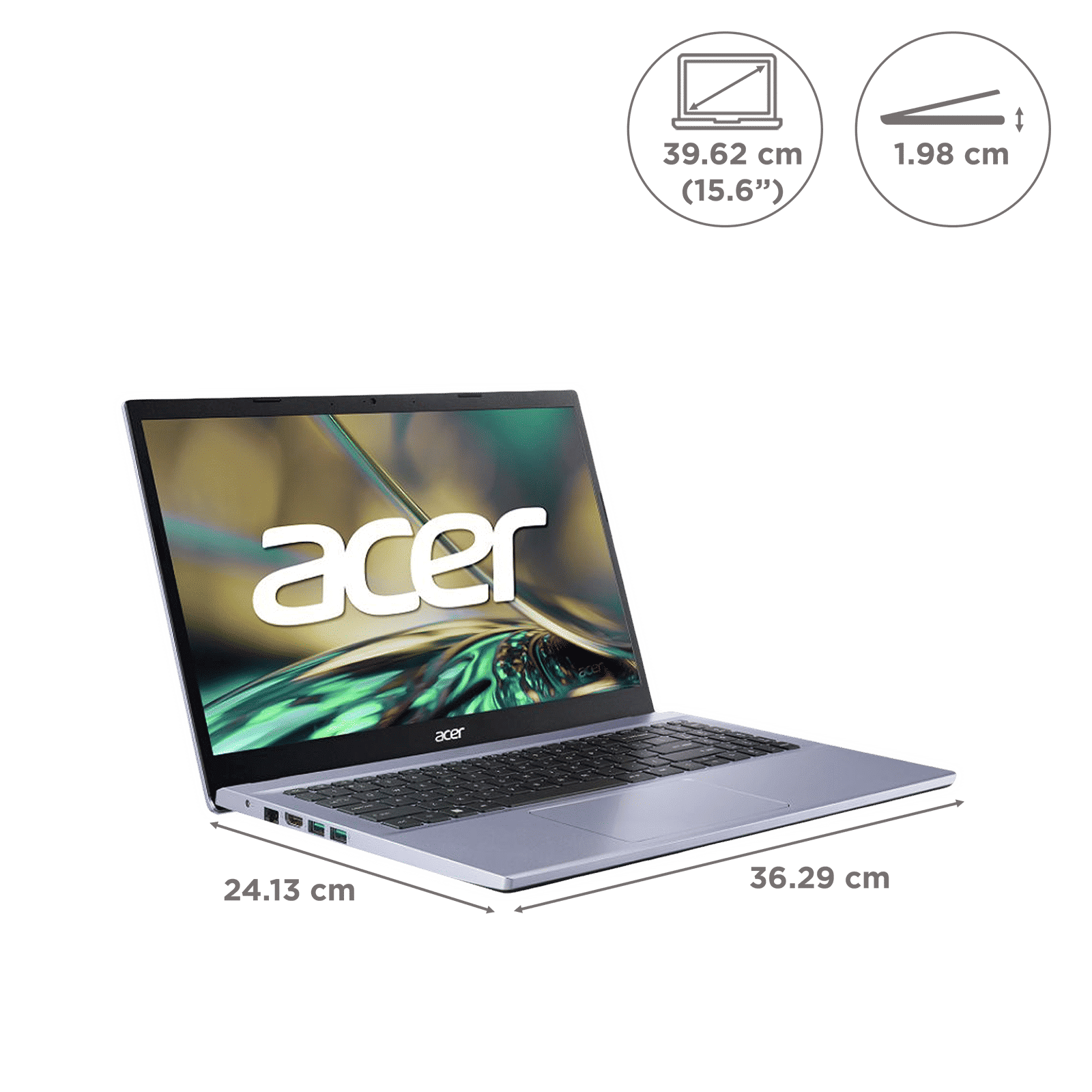 acer Aspire 3 Intel Core i3 12th Gen Laptop (8GB, 512GB SSD, Windows 11 Home, 15.6 inch LED Backlit Display, MS Office 2021, Silver, 1.78 KG)_2