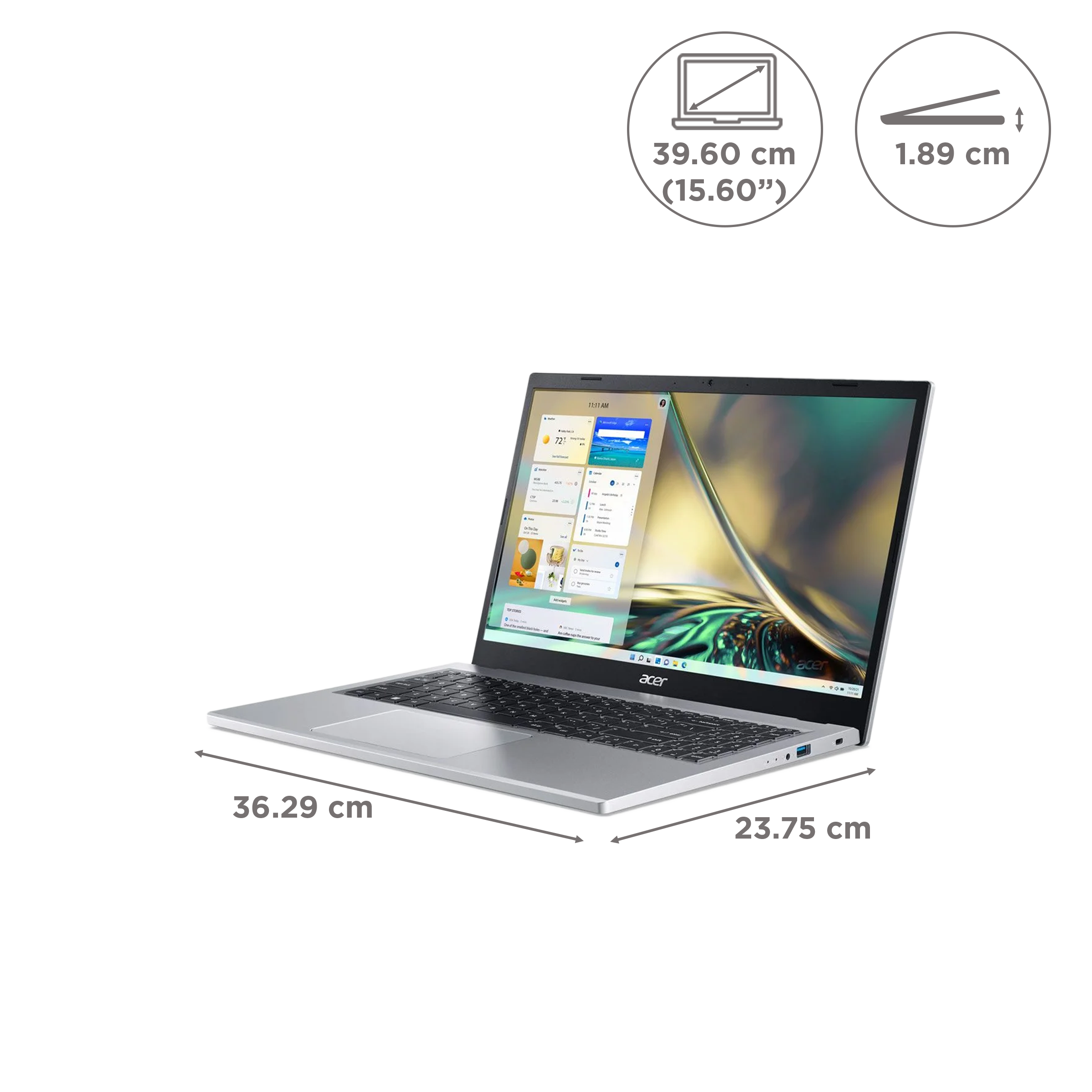 acer Aspire 3 AMD Ryzen 3 Thin and Light Laptop (8GB, 512GB SSD, Windows 11 Home, 15.6 inch FHD LED Backlit Display, MS Office 2021, Silver, 1.78 KG) acer Aspire 3 AMD Ryzen 3 Thin and Light Laptop (8GB, 512GB SSD, Windows 11 Home, 15.6 inch FHD LED Backlit Display, MS Office 2021, Silver, 1.78 KG)_2