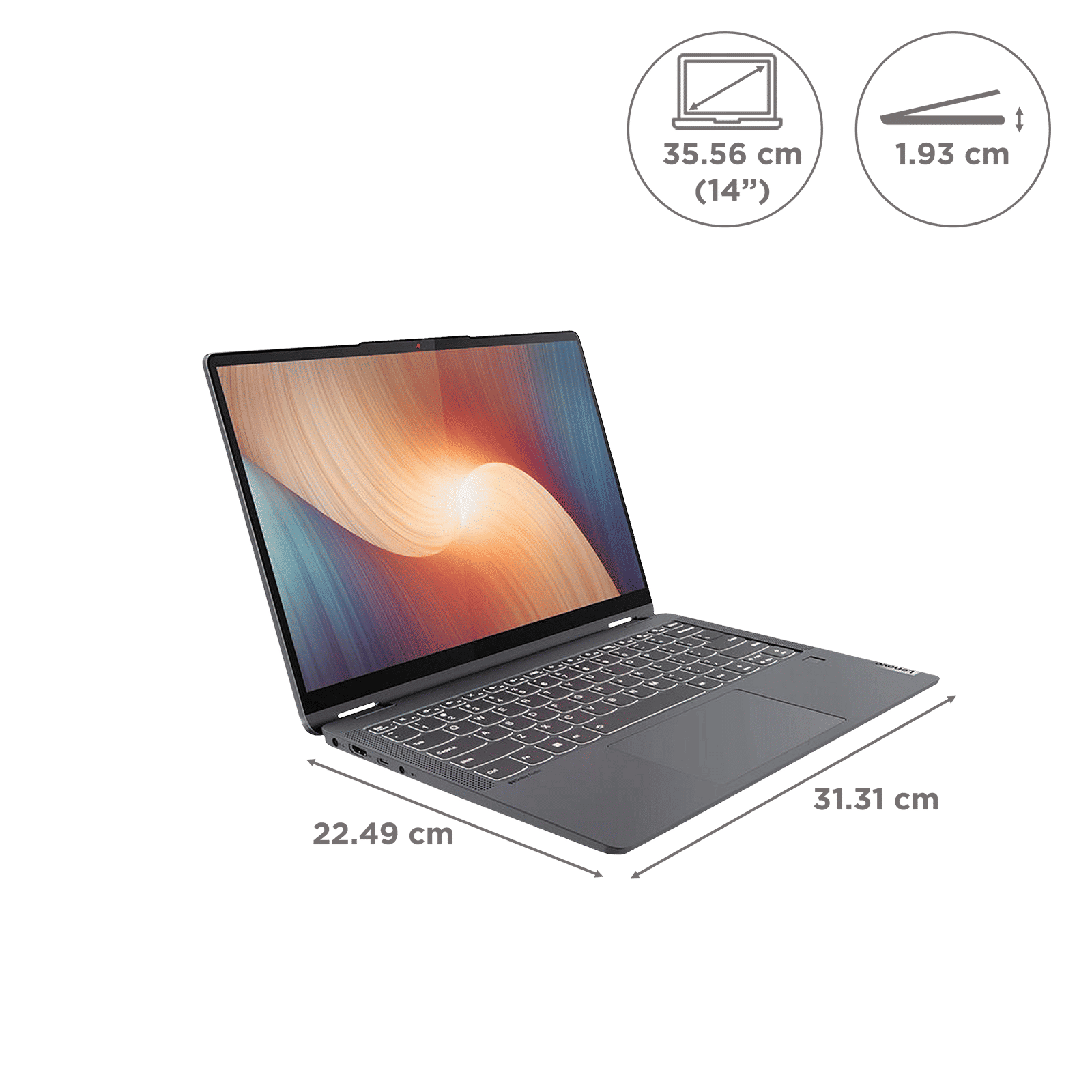 Lenovo IdeaPad Flex 5 AMD Ryzen 5 (14 inch, 16GB, 512GB, Windows 11 Home, MS Office 2021, AMD Radeon, WUXGA IPS Display, Storm Grey, 82R9008GIN)_2