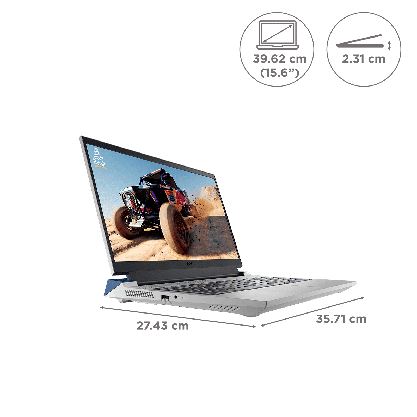 DELL G15 5530 Intel Core i7 13th Gen Notebook Laptop (16GB, 512GB SSD, Windows 11 Home, 6GB Graphics, 15.6 inch Full HD LED-Backlit Display, MS Office 2021, Quantum White with Deep Space Blue Thermal Shelf, 2.97 KG)_2