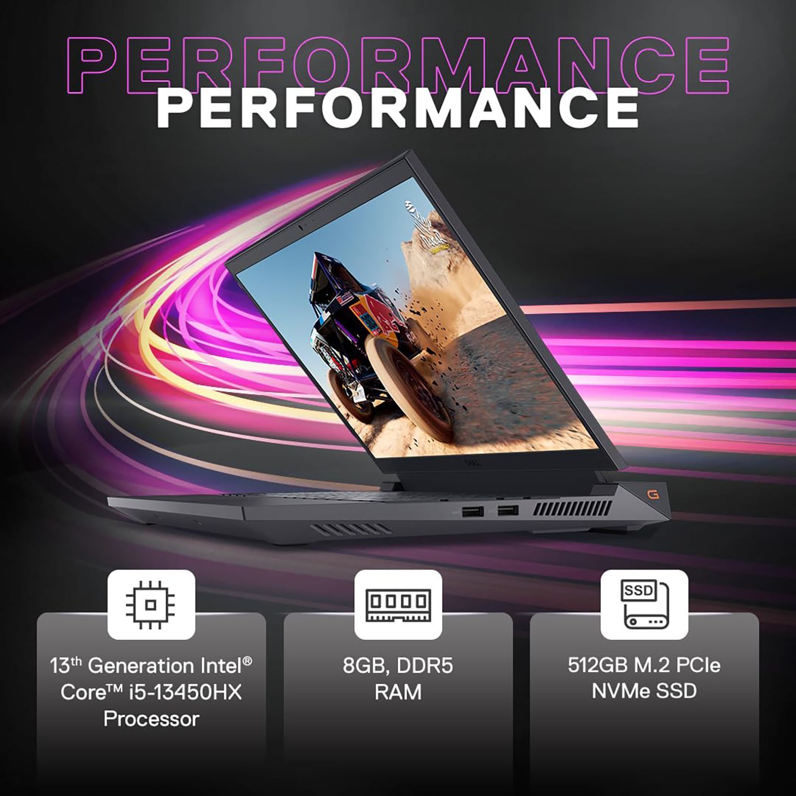 DELL G15-5530 Intel Core i5 13th Gen (15.6 inch, 8GB, 512GB, Windows 11, MS Office 2021, NVIDIA GeForce RTX 3050, Full HD Display, Dark Shadow Gray with Black Thermal Shelf, GN553064GRM002ORB1)_8