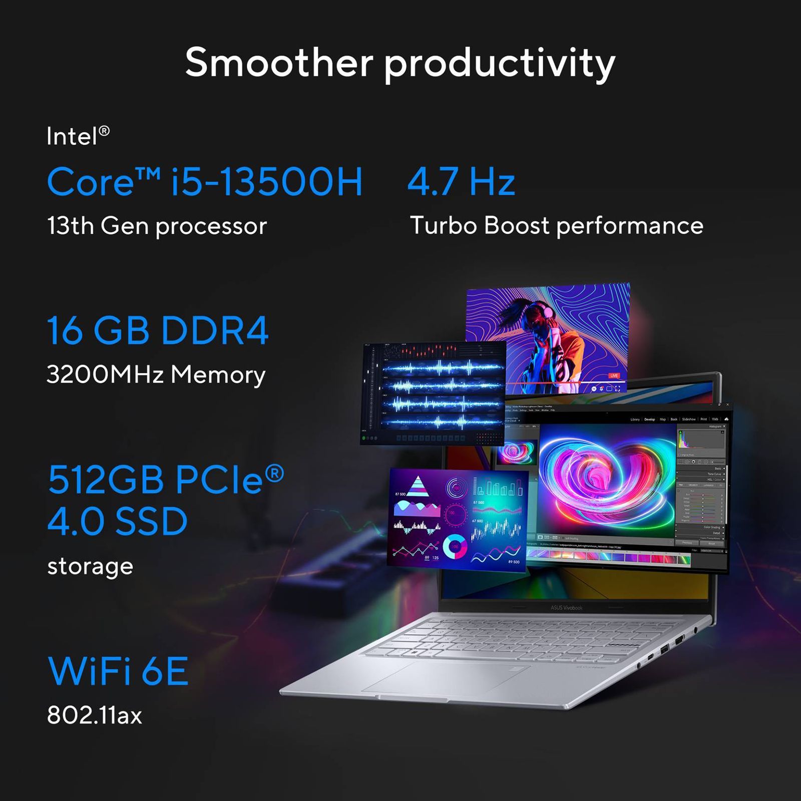 ASUS Vivobook 14X Intel Core i5 13th Gen (14 inch, 16GB, 512GB, Windows 11 Home, MS Office 2021, NVIDIA GeForce RTX 3050, OLED Display, Cool Silver, K3405VCB-KM542WS) ASUS Vivobook 14X Intel Core i5 13th Gen (14 inch, 16GB, 512GB, Windows 11 Home, MS Office 2021, NVIDIA GeForce RTX 3050, OLED Display, Cool Silver, K3405VCB-KM542WS)_12