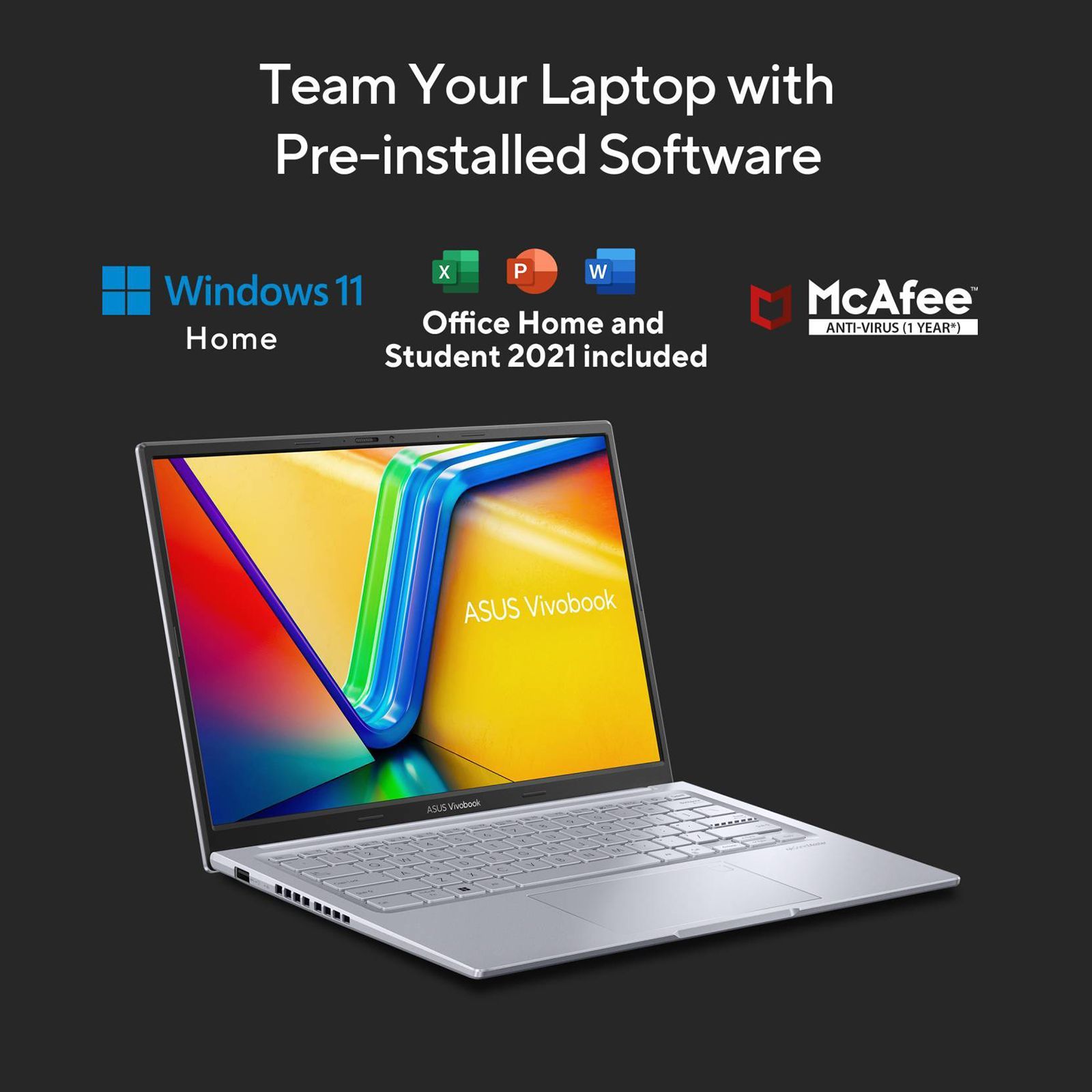 ASUS Vivobook 14X Intel Core i5 13th Gen (14 inch, 16GB, 512GB, Windows 11 Home, MS Office 2021, NVIDIA GeForce RTX 3050, OLED Display, Cool Silver, K3405VCB-KM542WS) ASUS Vivobook 14X Intel Core i5 13th Gen (14 inch, 16GB, 512GB, Windows 11 Home, MS Office 2021, NVIDIA GeForce RTX 3050, OLED Display, Cool Silver, K3405VCB-KM542WS)_6