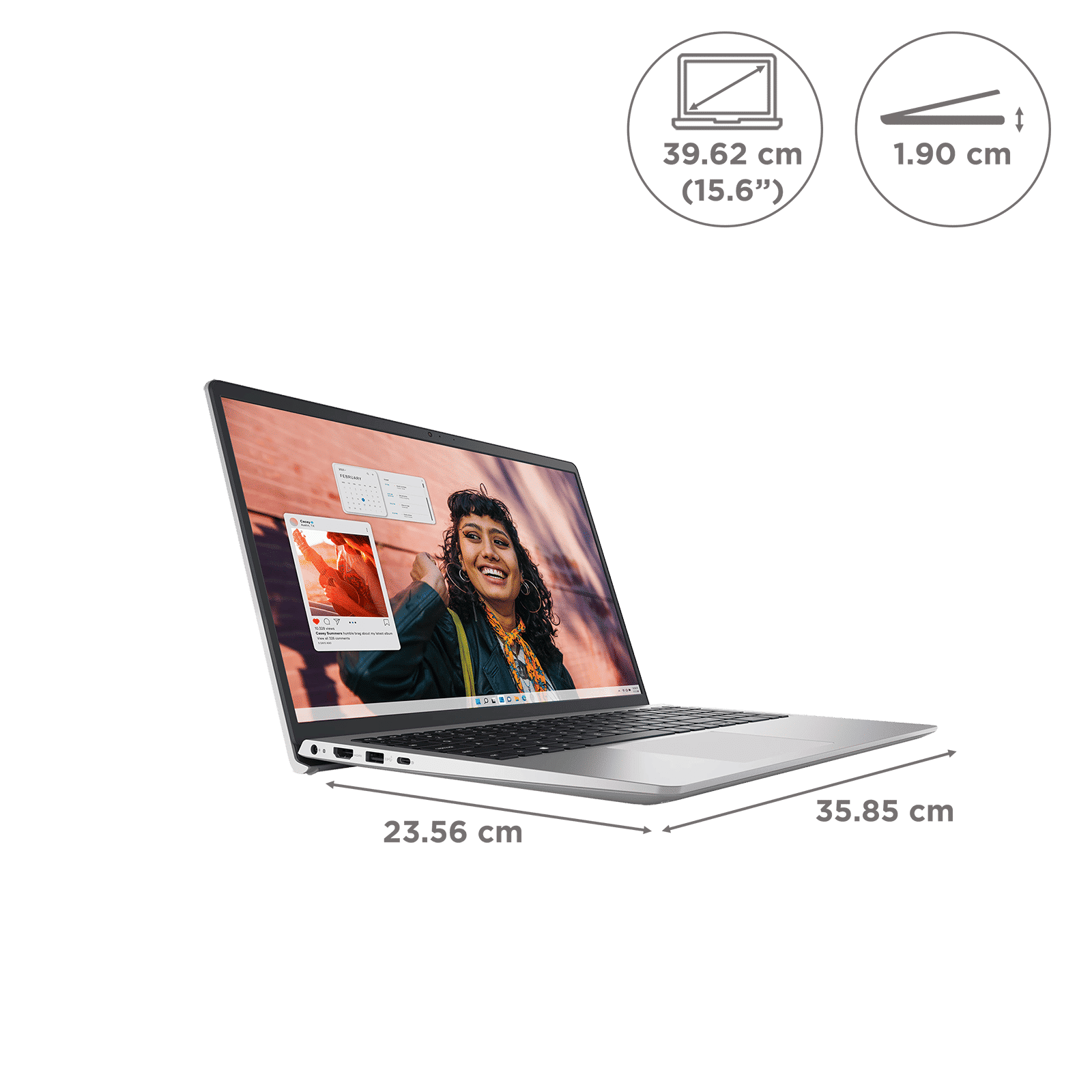 DELL Inspiron 3530 Intel Core i3 13th Gen Thin and Light Laptop (8GB, 512GB SSD, Windows 11 Home, 15.6 inch FHD LED Backlit Display, MS Office 2021, Platinum Silver, 1.62 KG)_2