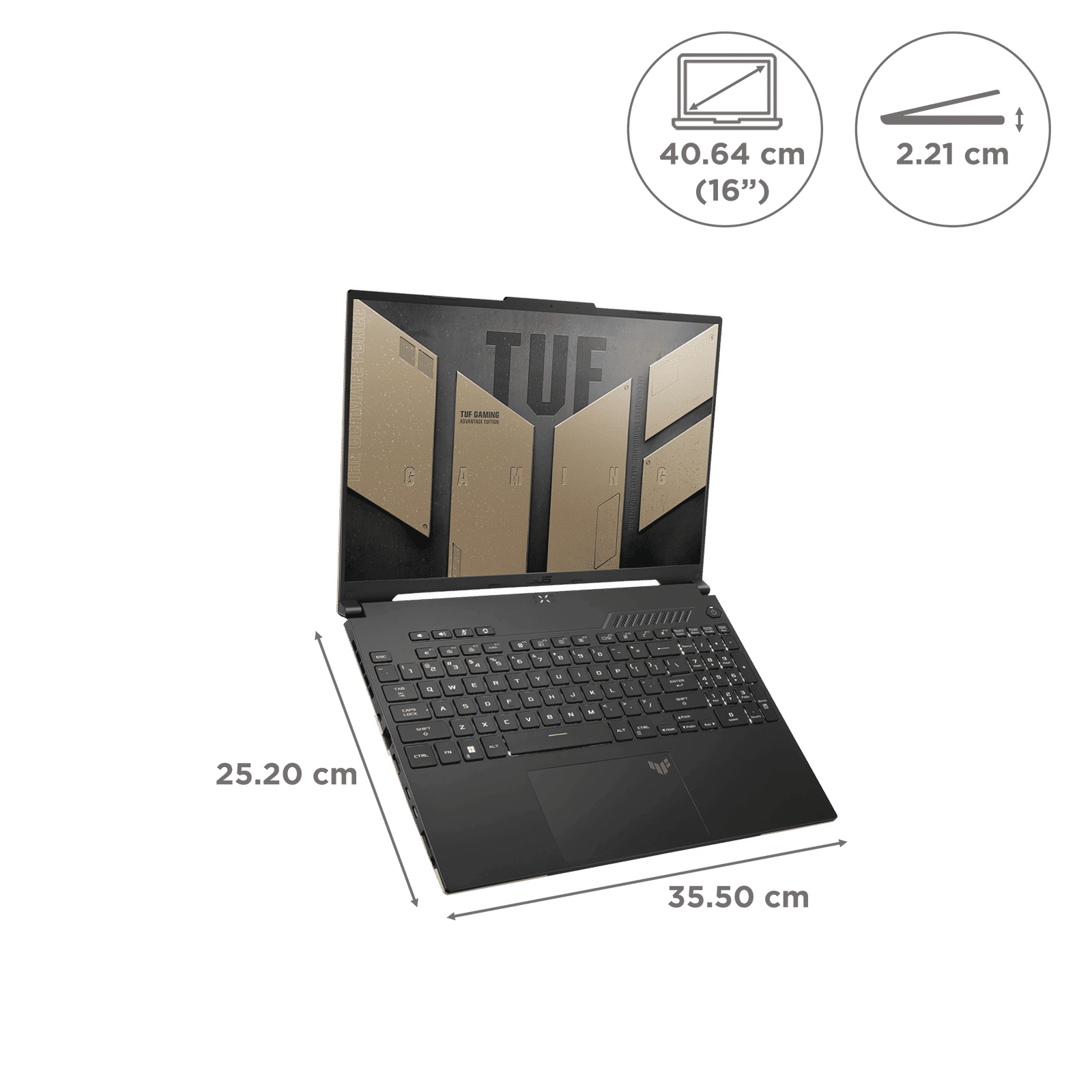ASUS TUF Gaming A16 FA617XS-N3026WS AMD Ryzen 9 7th Gen Gaming Laptop (16GB, 1TB SSD, Windows 11 Home, 8GB GDDR6, 16 inch FHD Plus IPS Display, MS Office 2021, Sandstorm, 2.2Kg)_2