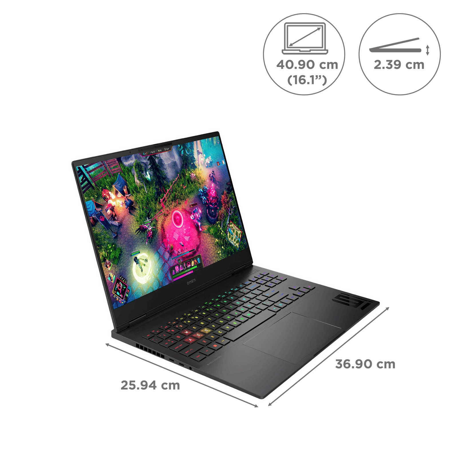 HP OMEN 16-wd0990TX Intel Core i5 13th Gen (16.1 inch, 16GB, 512GB, Windows 11 Home, MS Office 2021, NVIDIA GeForce RTX 4050, FHD IPS Display, Shadow Black, 88Y66PA)_2