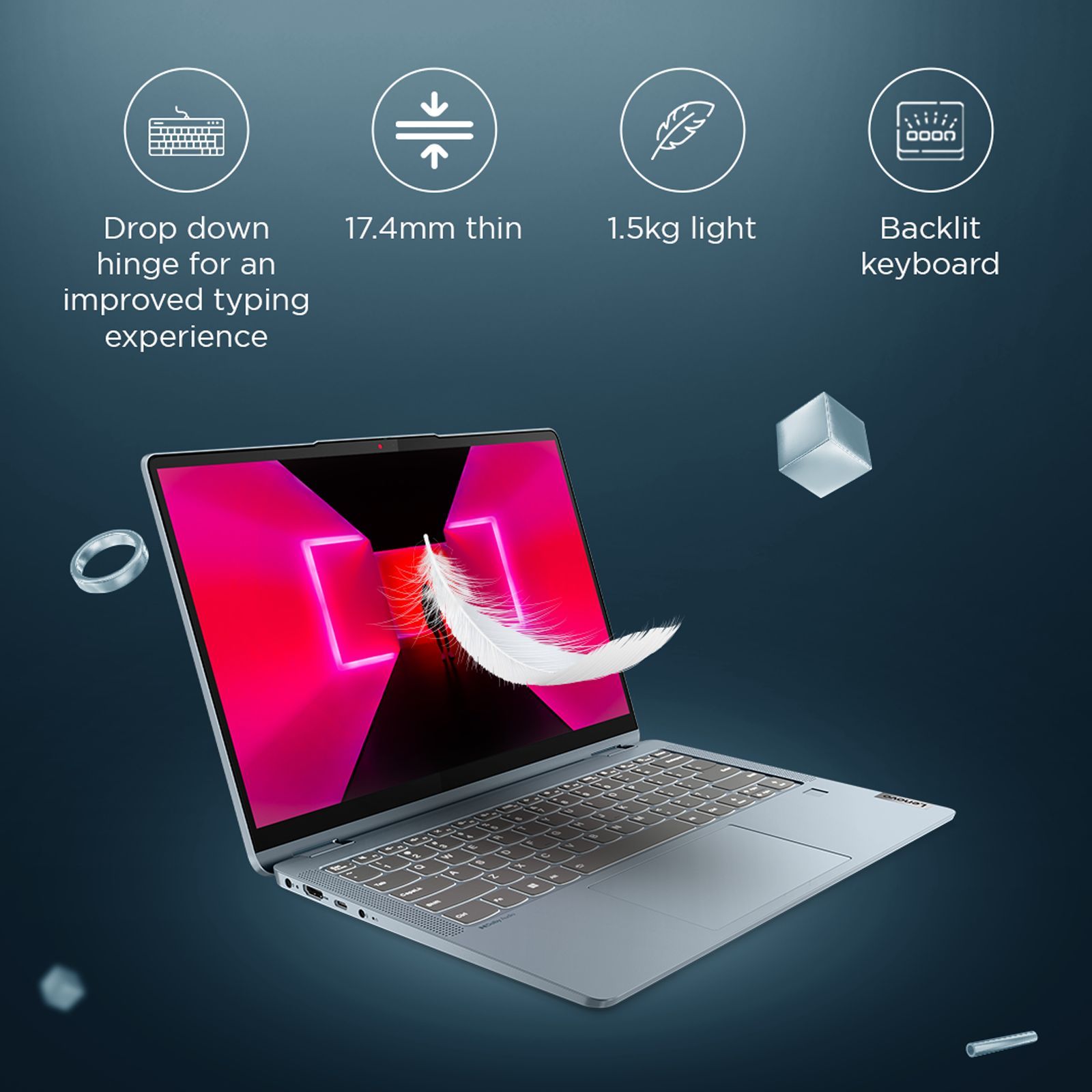 Lenovo IdeaPad Flex 5 14ALC7 AMD Ryzen7 (14 inch, 16GB, 512GB, Windows 11, MS Office 2021, AMD Radeon, FHD Display, Graphite Grey, 82R900D4IN)_7