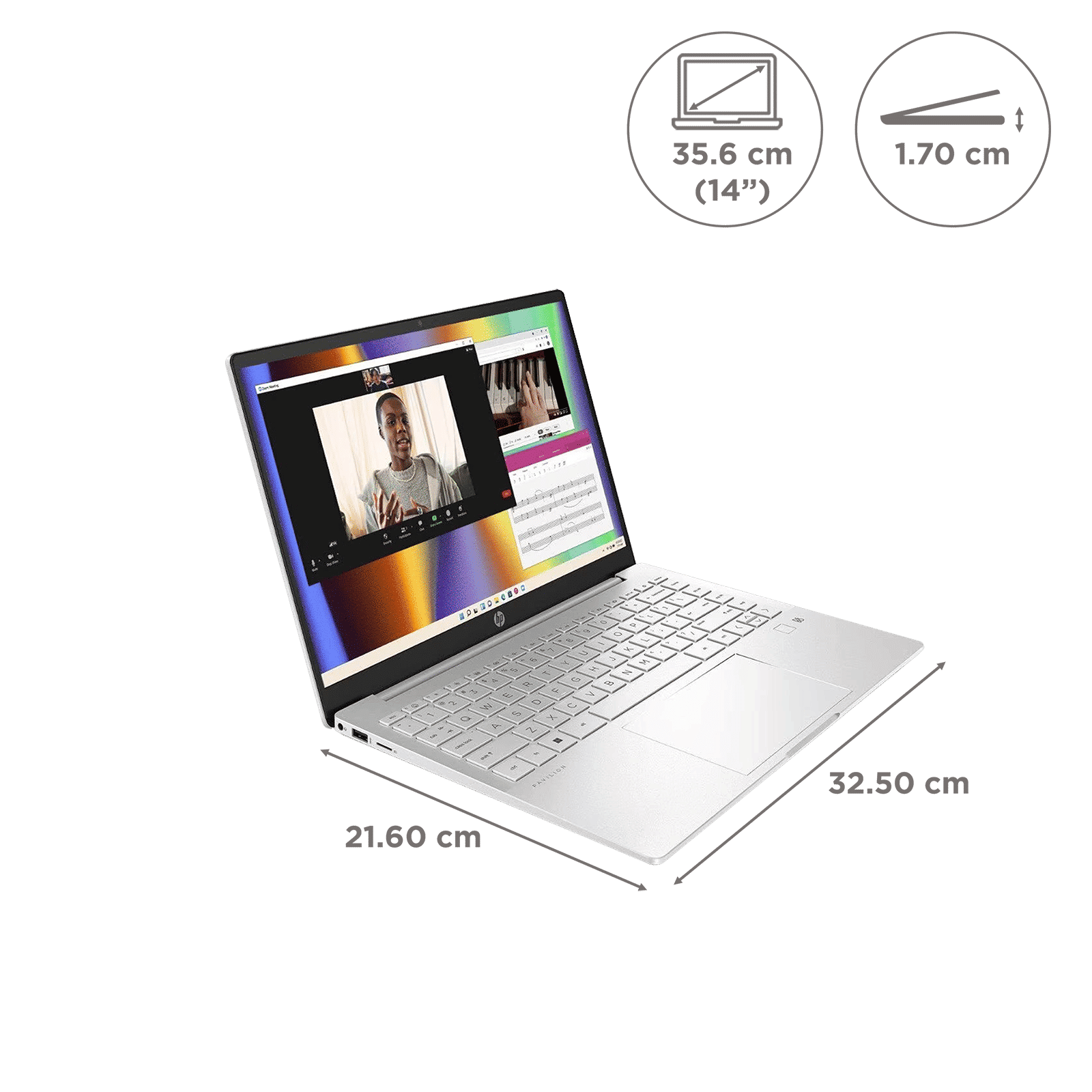 HP Pavilion Plus 14-eh1022TU Intel Core i5 13th Gen (14 inch, 16GB, 512GB, Windows 11 Home, MS Office 2021, Intel Iris Xe, IPS Display, Natural Silver, 81B19PA)_2