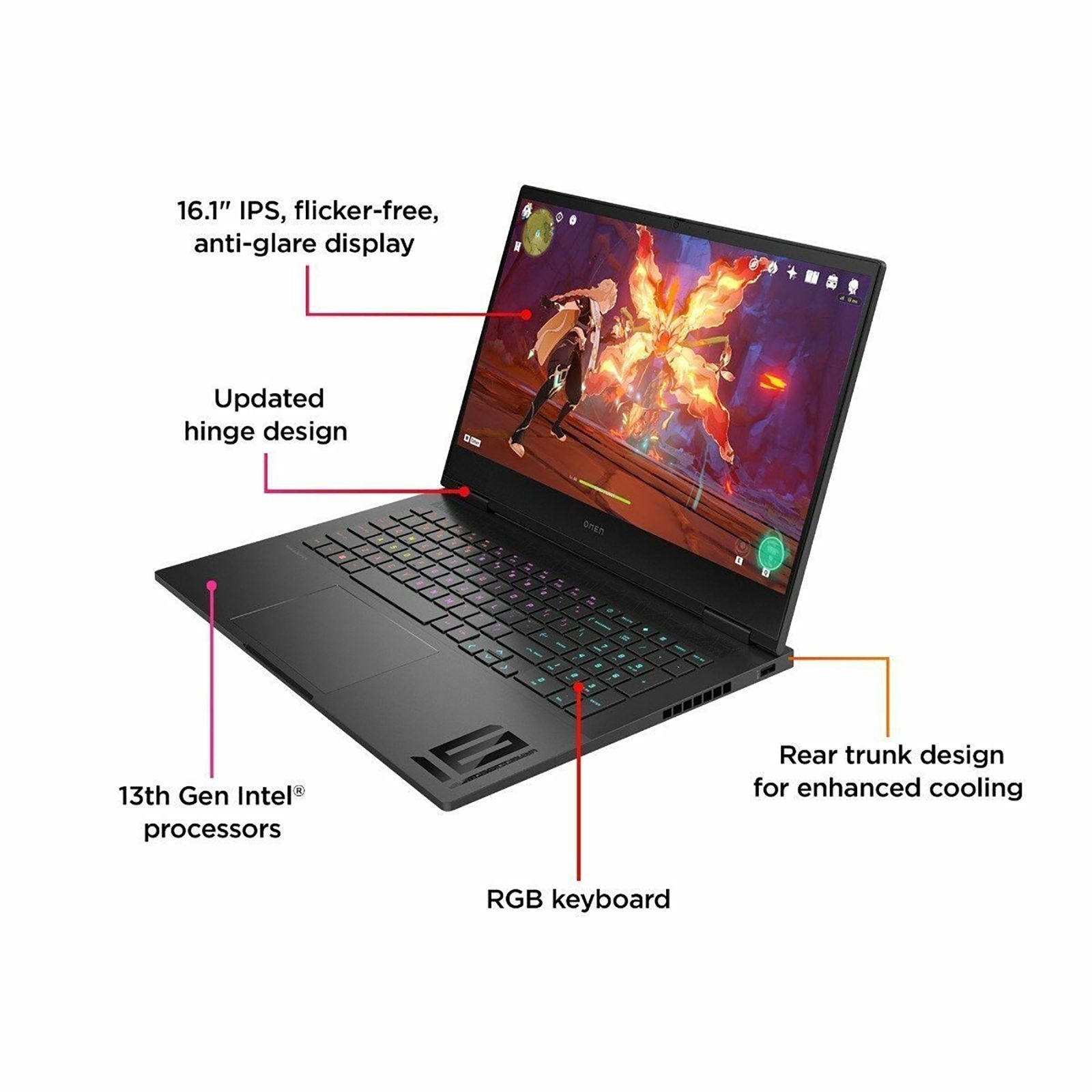 HP OMEN 16-wf0054TX Intel Core i7 13th Gen (16.1 inch, 16GB, 512GB, Windows 11 Home, MS Office 2021, NVIDIA GeForce RTX 4060, Full HD IPS Display, Shadow Black, 834J1PA)_7