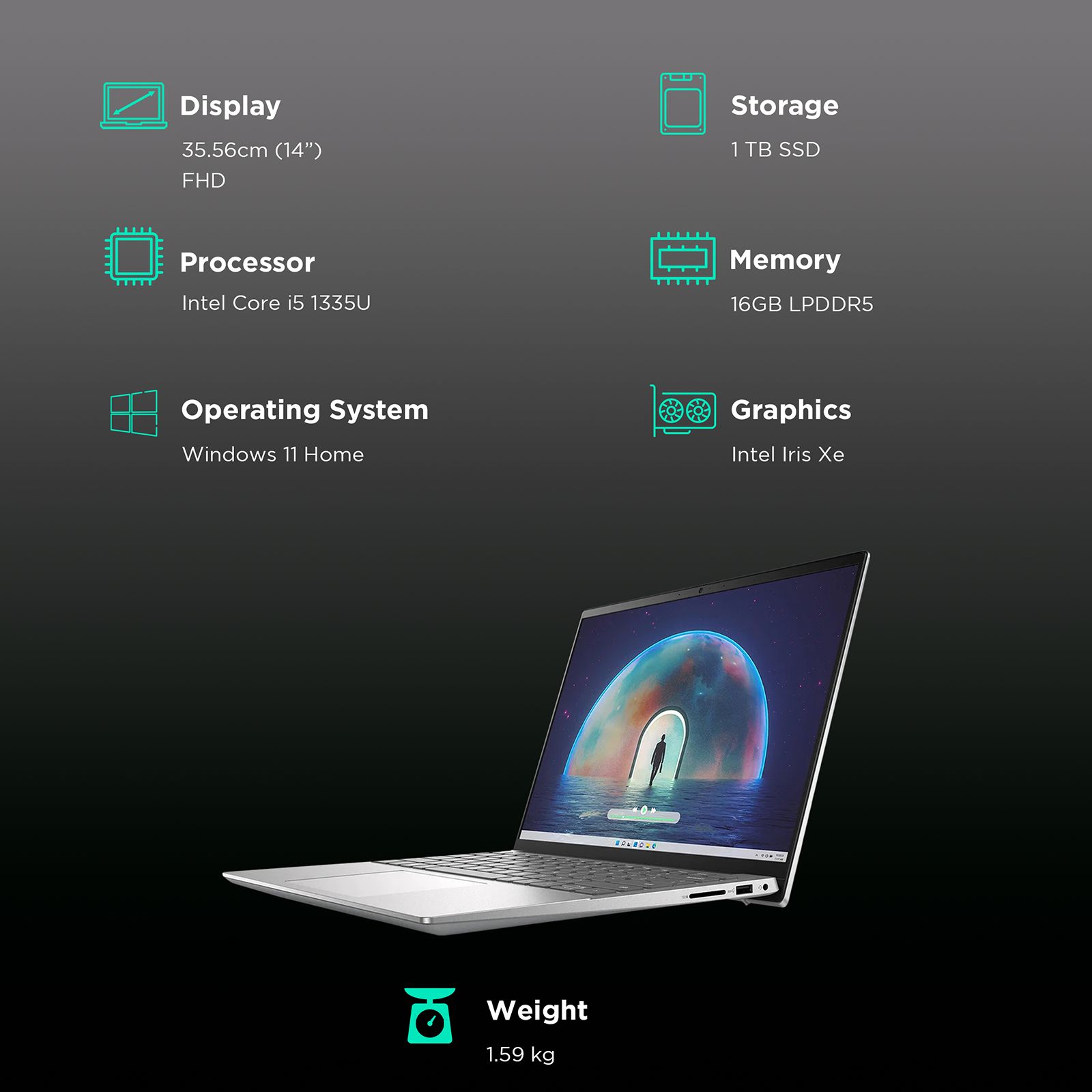 DELL Inspiron 5430 Intel Core i5 13th Gen (14 inch, 16GB, 1TB, Windows 11, MS Office 2021, Intel Iris Xe, FHD Plus Display, Platinum Silver, IN5430JNH1P001ORS1)_3