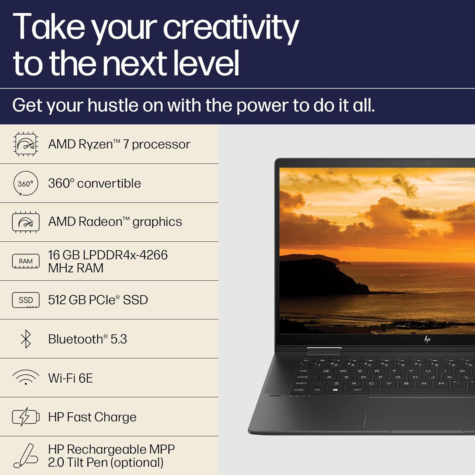 HP Envy x360 15-fh0019AU AMD Ryzen 7 (15.6 inch, 16GB, 512GB, Windows 11 Home, MS Office 2021, AMD Radeon, FHD IPS Display, Nightfall Black, 8C4S3PA)_12