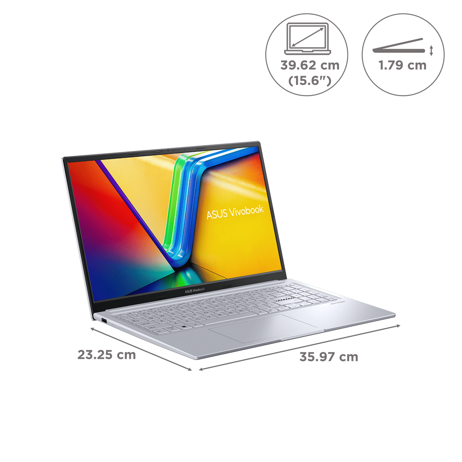 ASUS Vivobook 15X K3504VAB-NJ322WS Intel Core i3 13th Gen Thin and Light Laptop (8GB, 512GB SSD, Windows 11 Home, 15.6 inch Full HD LED-Backlit Display, MS Office 2021, Cool Silver, 1.6 KG)_2