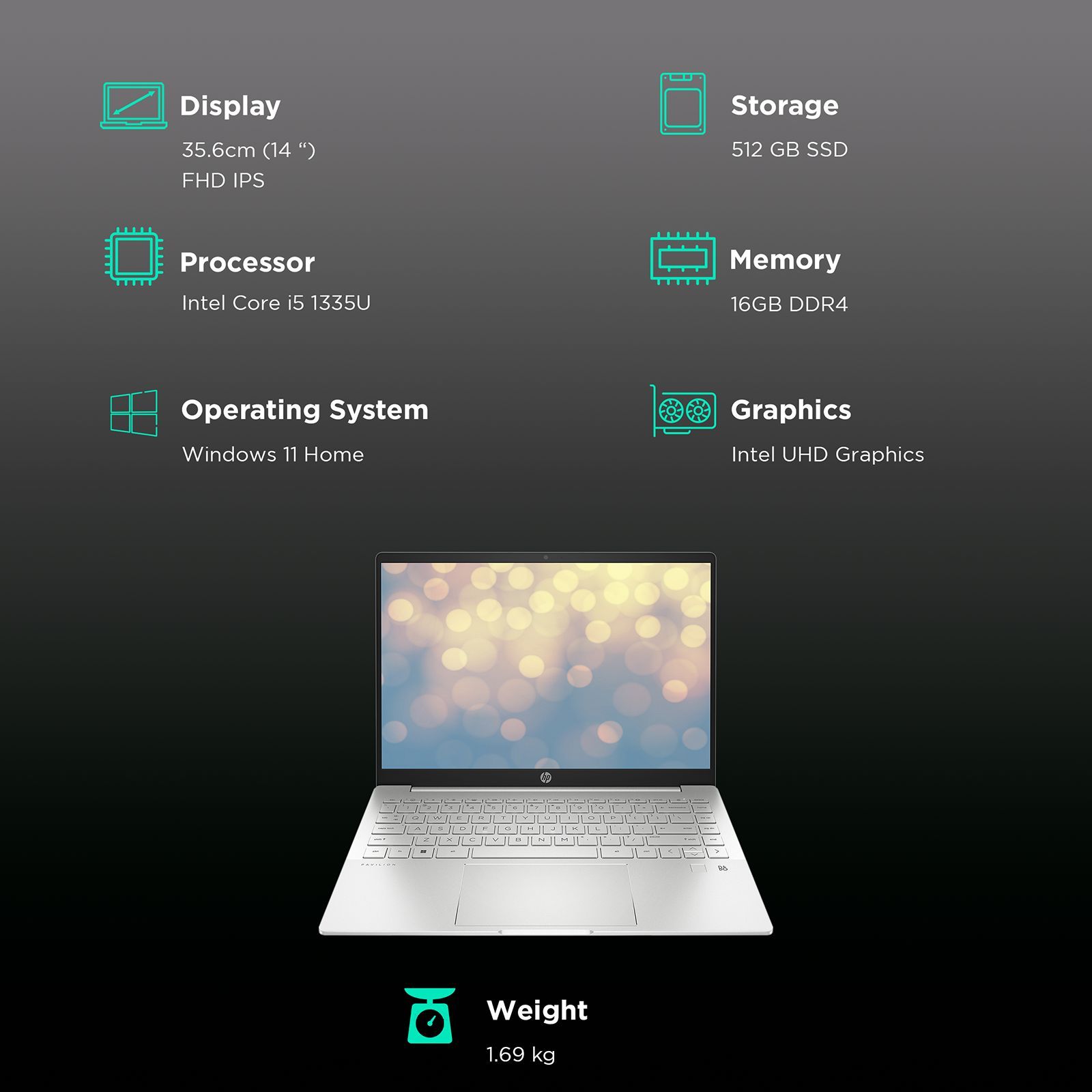 HP Pavilion 14-ek1074TU Intel Core i5 13th Gen (14 inch, 16GB, 512GB, Windows 11 Home, MS Office 2021, Intel UHD, FHD IPS Display, Natural Silver, 8C5H5PA)_3