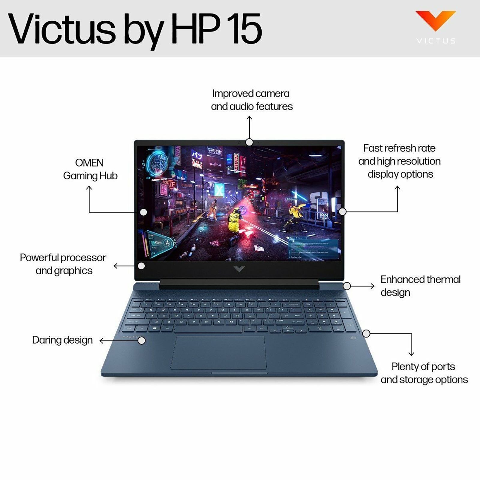 HP Victus 15-fb0147AX AMD Ryzen 5 (15.6 inch, 8GB, 512GB, Windows 11 Home, AMD Radeon RX 6500M, Full HD IPS Display, Performance Blue, 8F503PA) HP Victus 15-fb0147AX AMD Ryzen 5 (15.6 inch, 8GB, 512GB, Windows 11 Home, AMD Radeon RX 6500M, Full HD IPS Display, Performance Blue, 8F503PA)_14