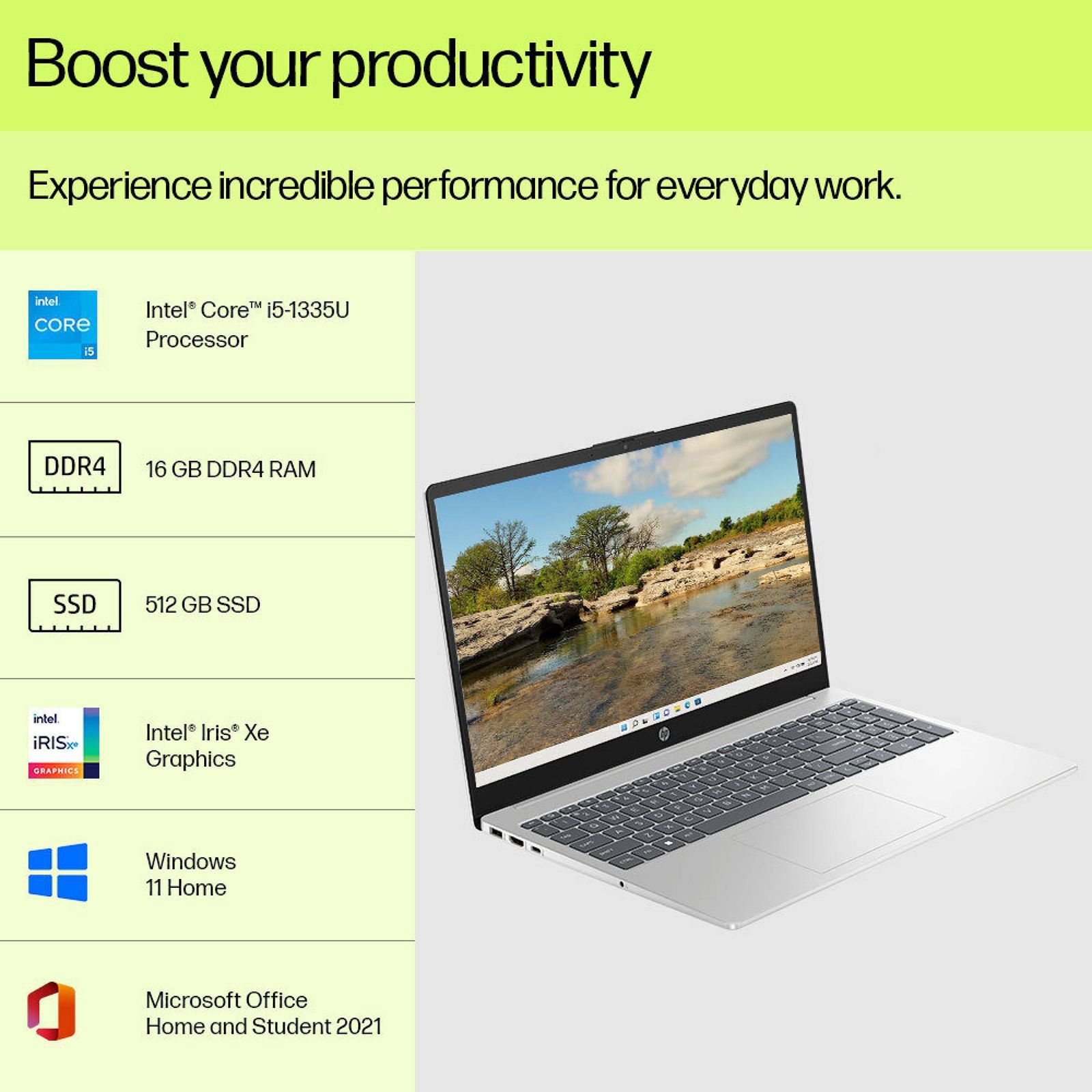 HP 15-fd0013TU Intel Core i5 13th Gen (15.6 inch, 16GB, 512GB, Windows 11 Home, MS Office 2021, Intel Iris Xe, FHD Display, Natural Silver, 7P705PA) HP 15-fd0013TU Intel Core i5 13th Gen (15.6 inch, 16GB, 512GB, Windows 11 Home, MS Office 2021, Intel Iris Xe, FHD Display, Natural Silver, 7P705PA)_12