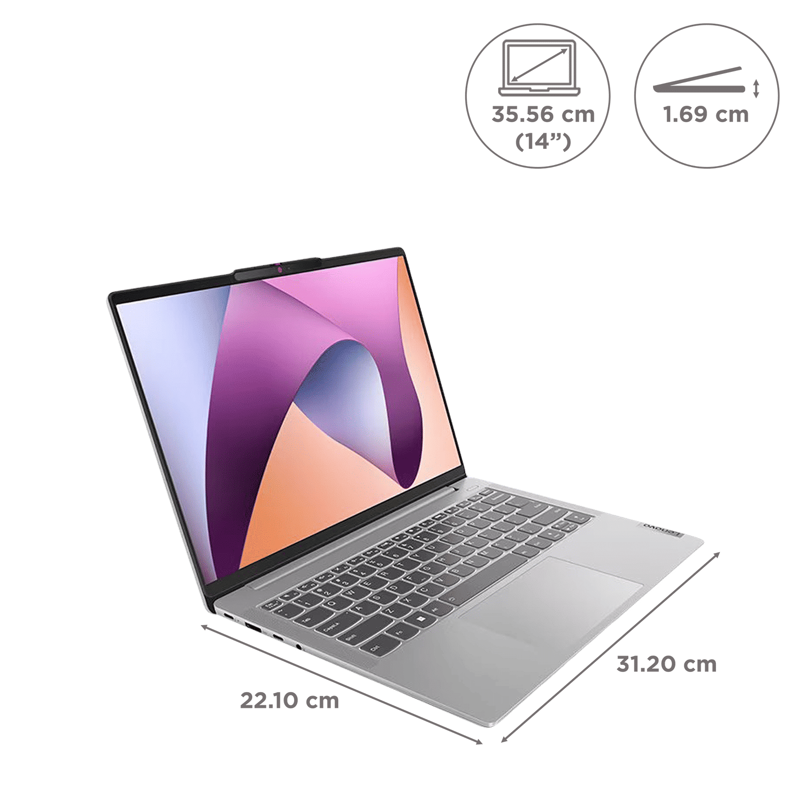 Lenovo IdeaPad Slim 5 14IRL8 Intel Core i5 13th Gen (14 inch, 16GB, 512GB, Windows 11 Home, MS Office 2021, Intel UHD Graphics, WUXGA IPS Display, Cloud Grey, 82XD003PIN)_2