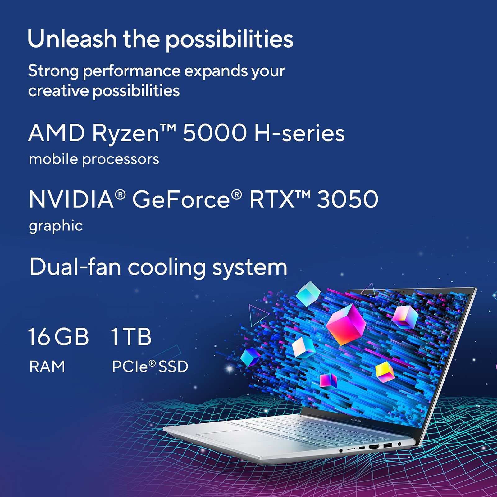 ASUS Vivobook Pro 15 AMD Ryzen 7 5th Gen (15.6 inch, 16GB, 1TB, Windows 11 Home, MS Office 2021, NVIDIA GeForce RTX 3050, Full HD OLED Display, Cool Silver, M3500QC-L1712WS) ASUS Vivobook Pro 15 AMD Ryzen 7 5th Gen (15.6 inch, 16GB, 1TB, Windows 11 Home, MS Office 2021, NVIDIA GeForce RTX 3050, Full HD OLED Display, Cool Silver, M3500QC-L1712WS)_11