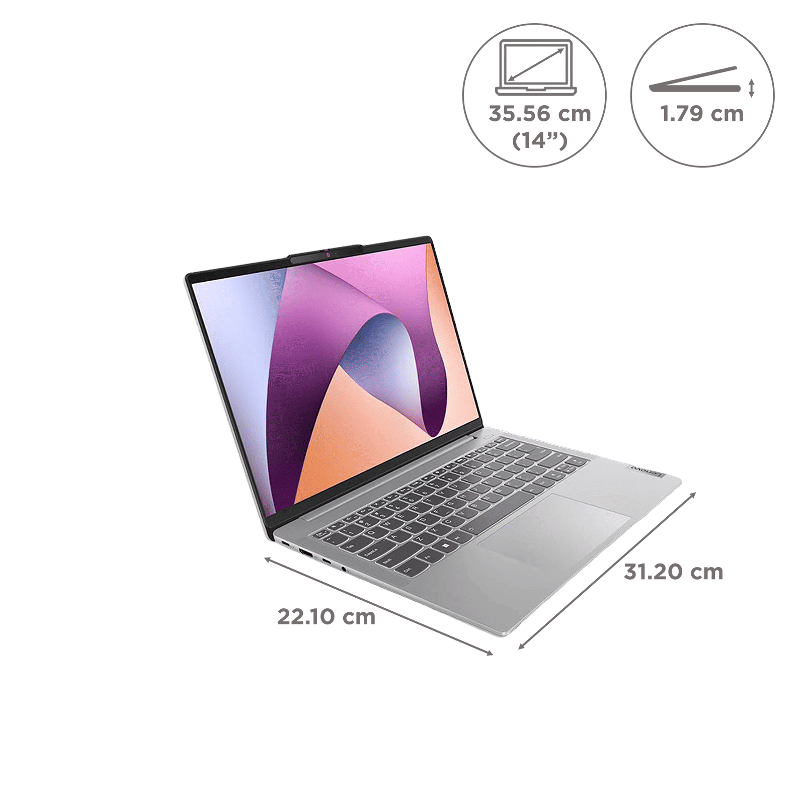 Lenovo IdeaPad Slim 5 14IAH8 Intel Core i5 12th Gen Laptop (16GB, 1TB SSD, Windows 11 Home, 14 inch WUXGA IPS Display, MS Office 2021, Cloud Grey, 1.46 KG)_2