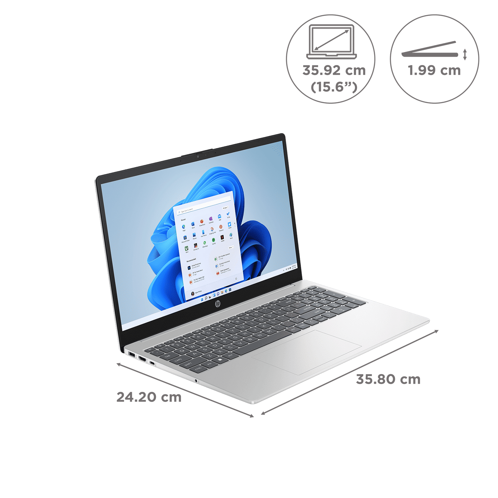 HP 15-fd0006TU Intel Core i3 13th Gen (15.6 inch, 8GB, 512GB, Windows 11 Home, MS Office 2021, Intel UHD, FHD Display, Natural Silver, 7P6Z8PA)_2