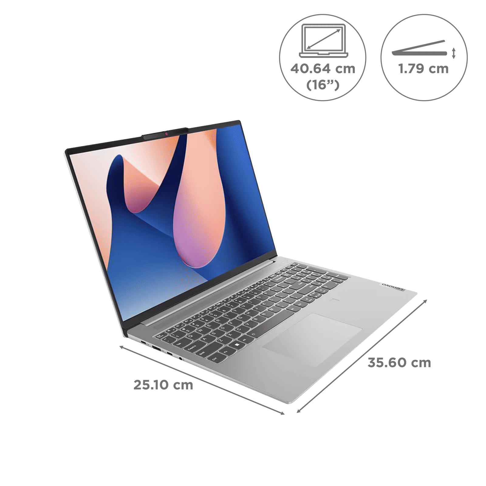 Lenovo IdeaPad Slim 5 16IAH8 Intel Core i5 12th Gen (16 inch, 16GB, 512GB, Windows 11 Home, MS Office 2021, Intel UHD Graphics, WUXGA IPS Display, Cloud Grey, 83BG000NIN)_2