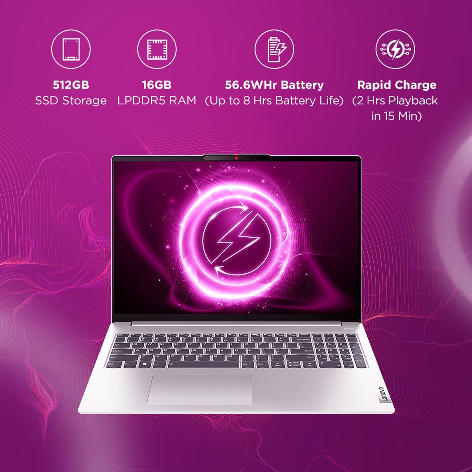 Lenovo Slim 5 Intel Core i5 13th Gen (16 inch, 16GB, 1TB, Windows, MS Office 2021, Intel Iris Xe, Full HD Display, Cloud Grey, 82XF007CIN) _12