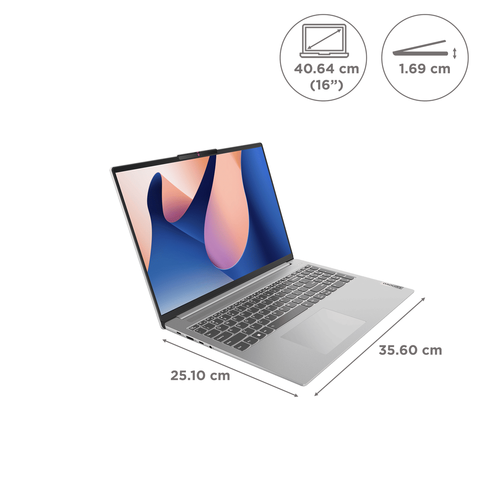 Lenovo Slim 5 Intel Core i5 13th Gen (16 inch, 16GB, 1TB, Windows, MS Office 2021, Intel Iris Xe, Full HD Display, Cloud Grey, 82XF007CIN) _2