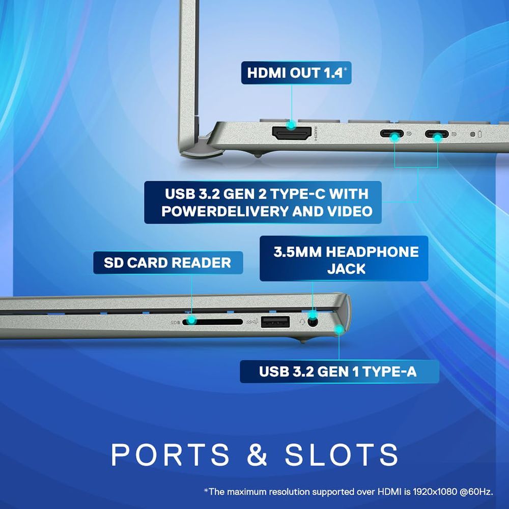 DELL Inspiron 7425 AMD Ryzen 5 (14 inch, 8GB, 512GB, Windows 11 Home, MS Office 2021, AMD Radeon, FHD Plus Display, Pebble, D560732WIN9P)_14