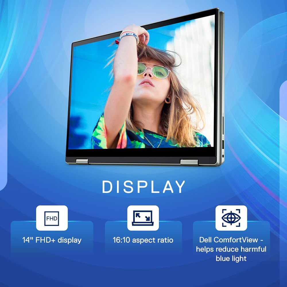 DELL Inspiron 7425 AMD Ryzen 5 (14 inch, 8GB, 512GB, Windows 11 Home, MS Office 2021, AMD Radeon, FHD Plus Display, Pebble, D560732WIN9P)_17